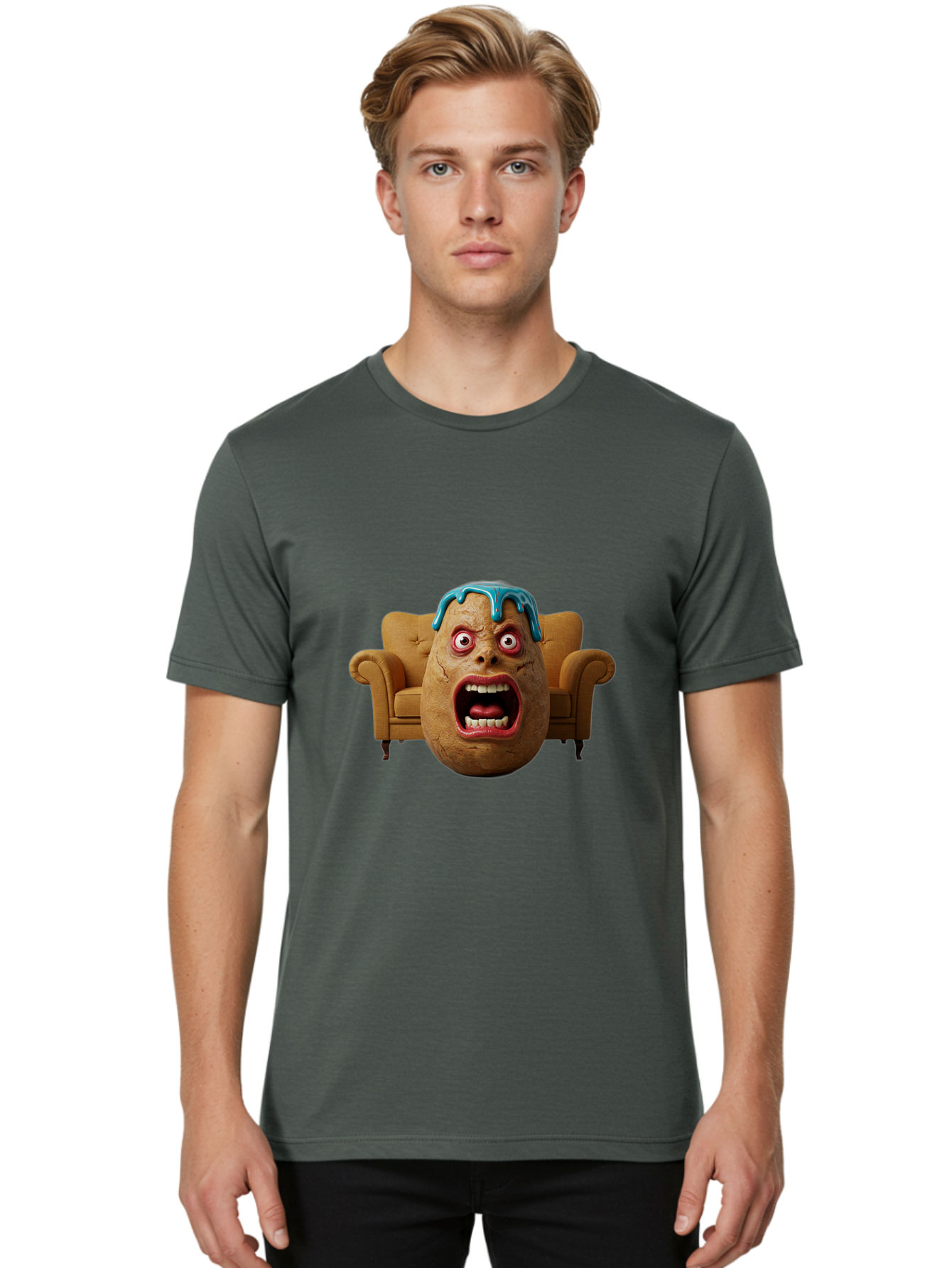Egg-Head-On-Couch Men'S Graphic Tee, 100% Cotton, Comfortable Casual Summer Wear, Machine Washable, Vintage Camera, Old Camera, Antique Camera, Black Camera, Classic Photography, Photography Equipment, Nostalgic Device, Film Camera, Camera Art Bah958