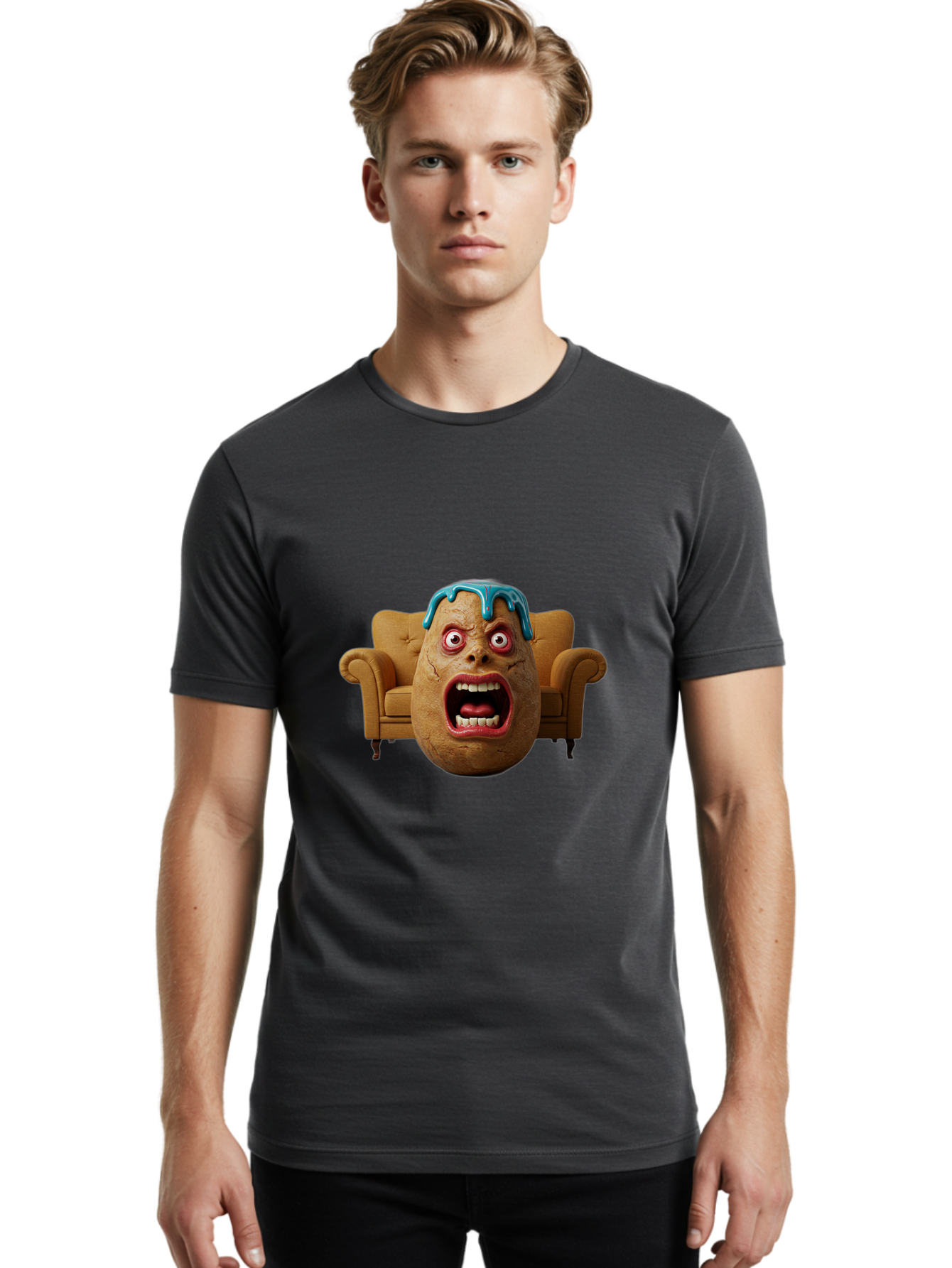 Egg-Head-On-Couch Men'S Graphic Tee, 100% Cotton, Comfortable Casual Summer Wear, Machine Washable, Vintage Camera, Old Camera, Antique Camera, Black Camera, Classic Photography, Photography Equipment, Nostalgic Device, Film Camera, Camera Art Bah958