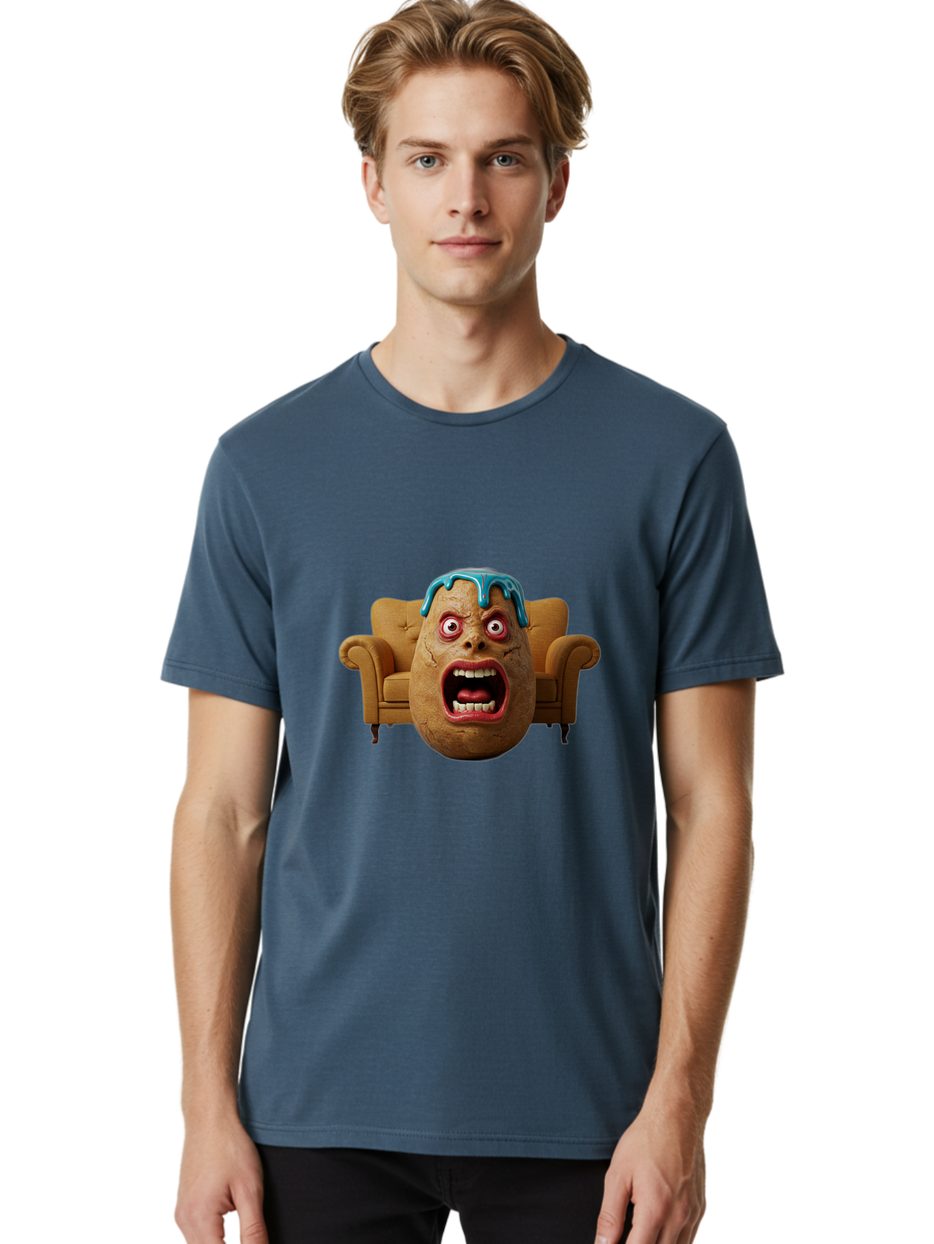 Egg-Head-On-Couch Men'S Graphic Tee, 100% Cotton, Comfortable Casual Summer Wear, Machine Washable, Vintage Camera, Old Camera, Antique Camera, Black Camera, Classic Photography, Photography Equipment, Nostalgic Device, Film Camera, Camera Art Bah958