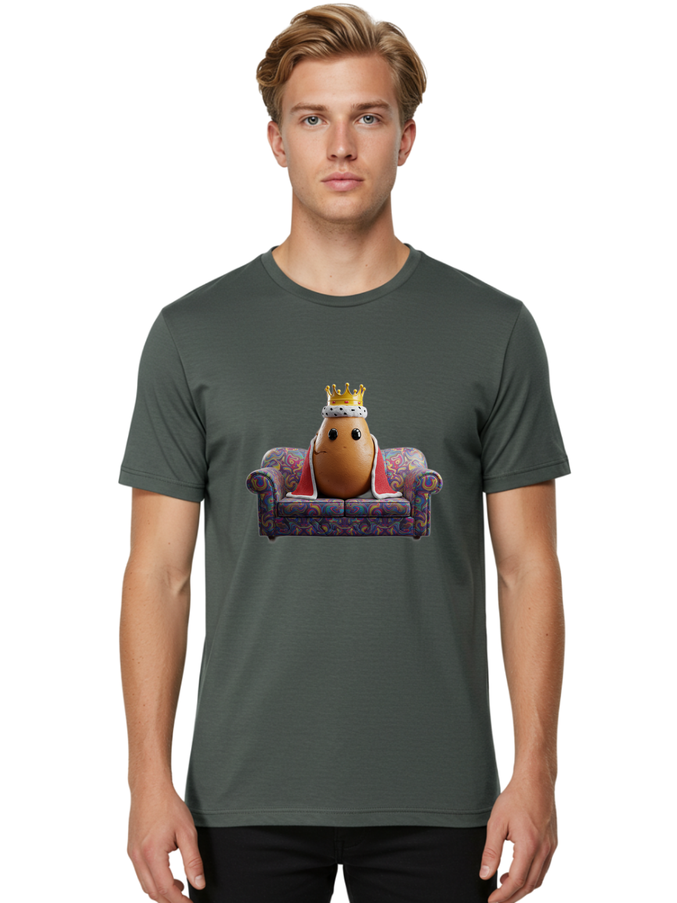 Egg-King-1 Men'S Graphic Tee, 100% Cotton, Comfortable Casual Summer Wear, Machine Washable, Vintage Camera, Old Camera, Antique Camera, Black Camera, Classic Photography, Photography Equipment, Nostalgic Device, Film Camera, Camera Art Bah959