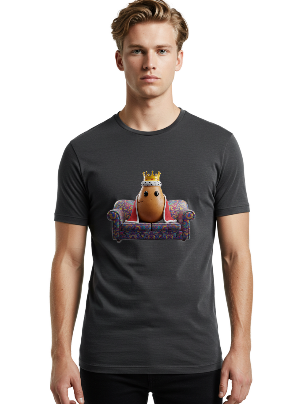 Egg-King-1 Men'S Graphic Tee, 100% Cotton, Comfortable Casual Summer Wear, Machine Washable, Vintage Camera, Old Camera, Antique Camera, Black Camera, Classic Photography, Photography Equipment, Nostalgic Device, Film Camera, Camera Art Bah959