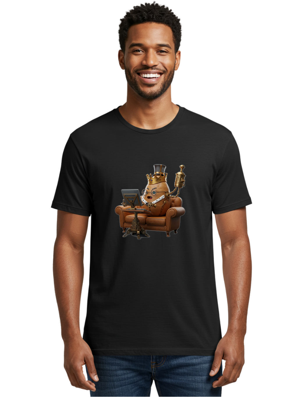 Egg-King-2 Men'S Graphic Tee, 100% Cotton, Comfortable Casual Summer Wear, Machine Washable, Vintage Camera, Old Camera, Antique Camera, Black Camera, Classic Photography, Photography Equipment, Nostalgic Device, Film Camera, Camera Art Bah960