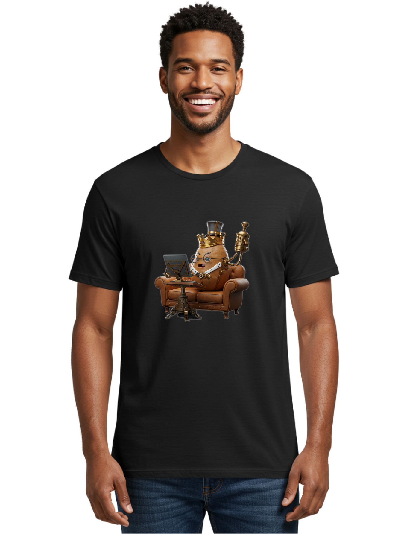 Egg-King-2 Men'S Graphic Tee, 100% Cotton, Comfortable Casual Summer Wear, Machine Washable, Vintage Camera, Old Camera, Antique Camera, Black Camera, Classic Photography, Photography Equipment, Nostalgic Device, Film Camera, Camera Art Bah960