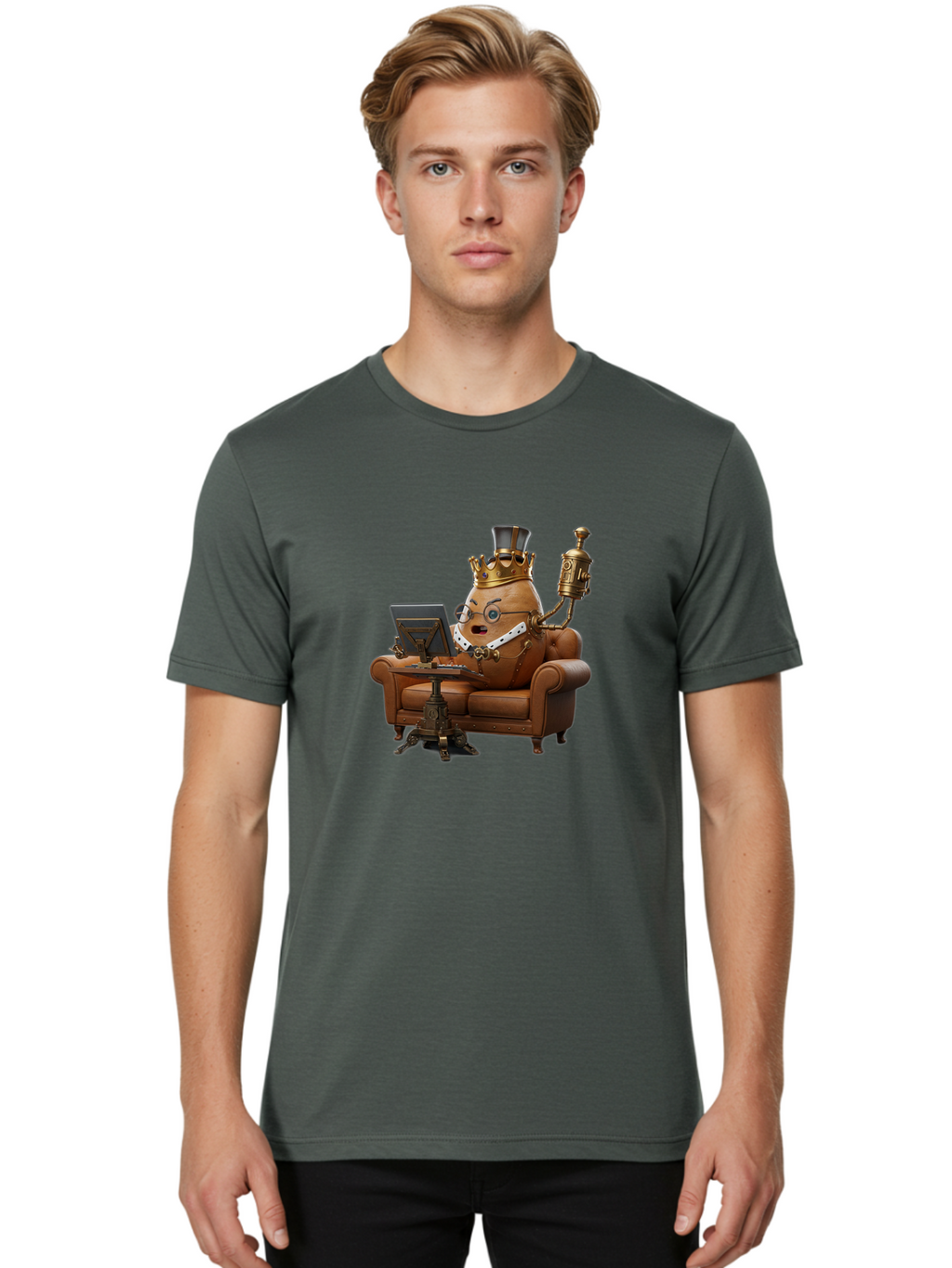 Egg-King-2 Men'S Graphic Tee, 100% Cotton, Comfortable Casual Summer Wear, Machine Washable, Vintage Camera, Old Camera, Antique Camera, Black Camera, Classic Photography, Photography Equipment, Nostalgic Device, Film Camera, Camera Art Bah960