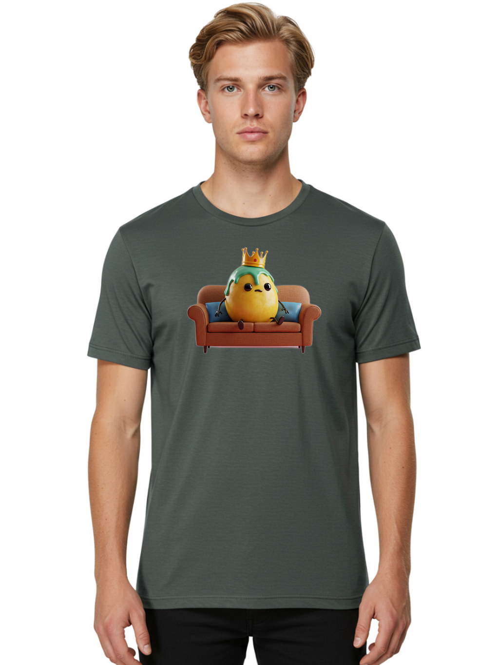 Egg-King-On-Sofa Men'S Graphic Tee, 100% Cotton, Comfortable Casual Summer Wear, Machine Washable, Vintage Camera, Old Camera, Antique Camera, Black Camera, Classic Photography, Photography Equipment, Nostalgic Device, Film Camera, Camera Art Bah961