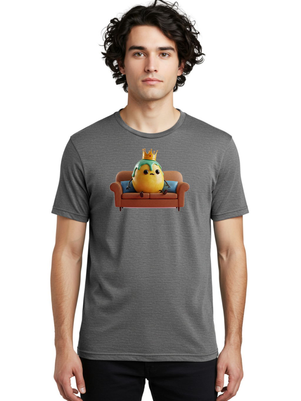 Egg-King-On-Sofa Men'S Graphic Tee, 100% Cotton, Comfortable Casual Summer Wear, Machine Washable, Vintage Camera, Old Camera, Antique Camera, Black Camera, Classic Photography, Photography Equipment, Nostalgic Device, Film Camera, Camera Art Bah961