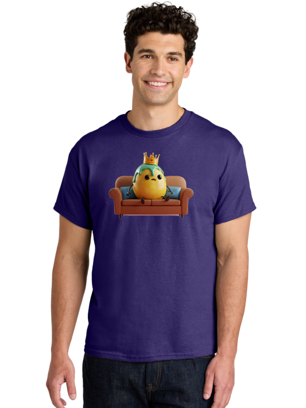 Egg-King-On-Sofa Men'S Graphic Tee, 100% Cotton, Comfortable Casual Summer Wear, Machine Washable, Vintage Camera, Old Camera, Antique Camera, Black Camera, Classic Photography, Photography Equipment, Nostalgic Device, Film Camera, Camera Art Bah961