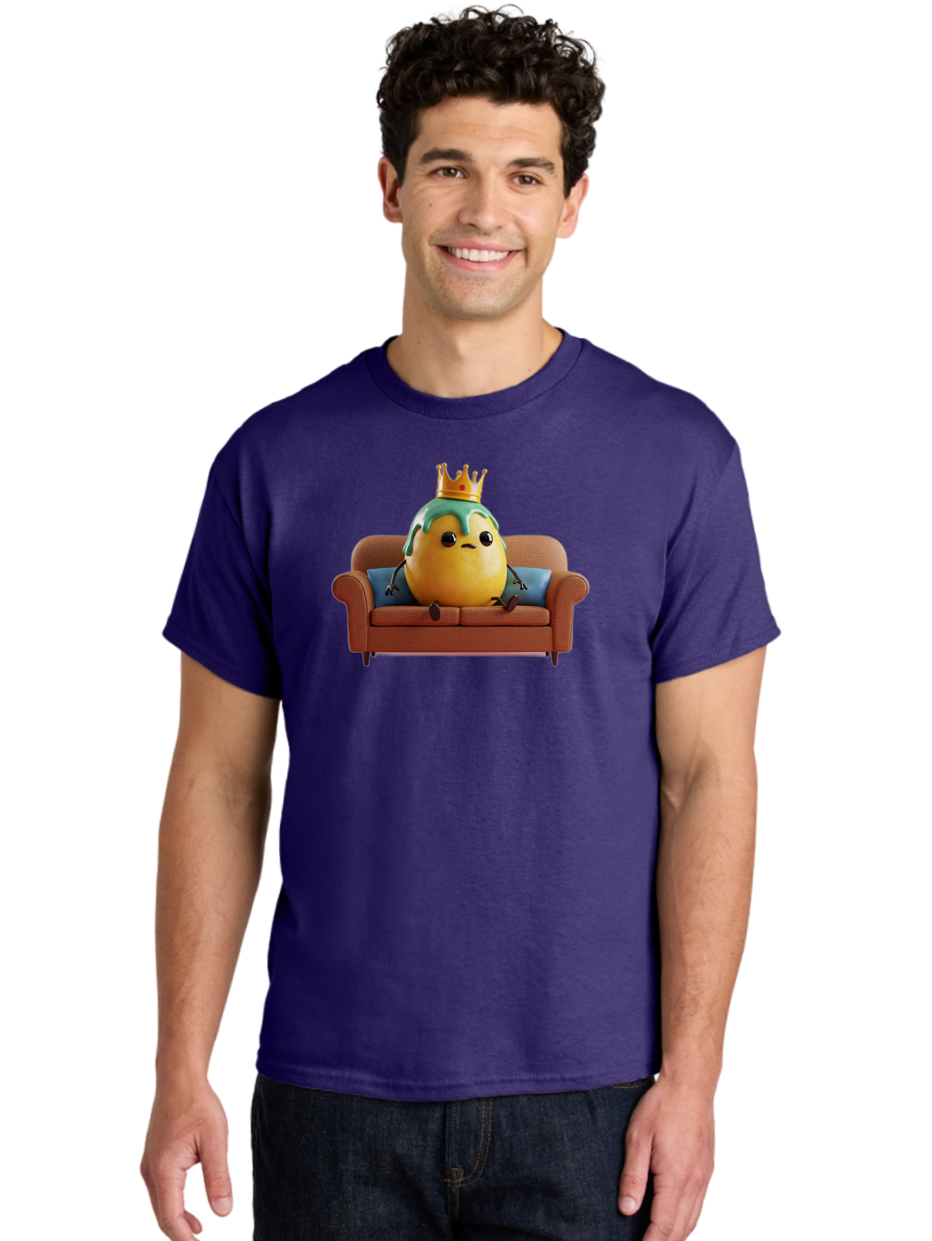 Egg-King-On-Sofa Men'S Graphic Tee, 100% Cotton, Comfortable Casual Summer Wear, Machine Washable, Vintage Camera, Old Camera, Antique Camera, Black Camera, Classic Photography, Photography Equipment, Nostalgic Device, Film Camera, Camera Art Bah961