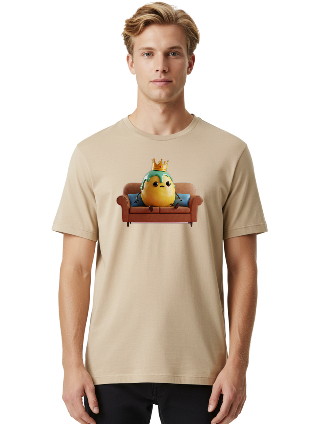 Egg-King-On-Sofa Men'S Graphic Tee, 100% Cotton, Comfortable Casual Summer Wear, Machine Washable, Vintage Camera, Old Camera, Antique Camera, Black Camera, Classic Photography, Photography Equipment, Nostalgic Device, Film Camera, Camera Art Bah961