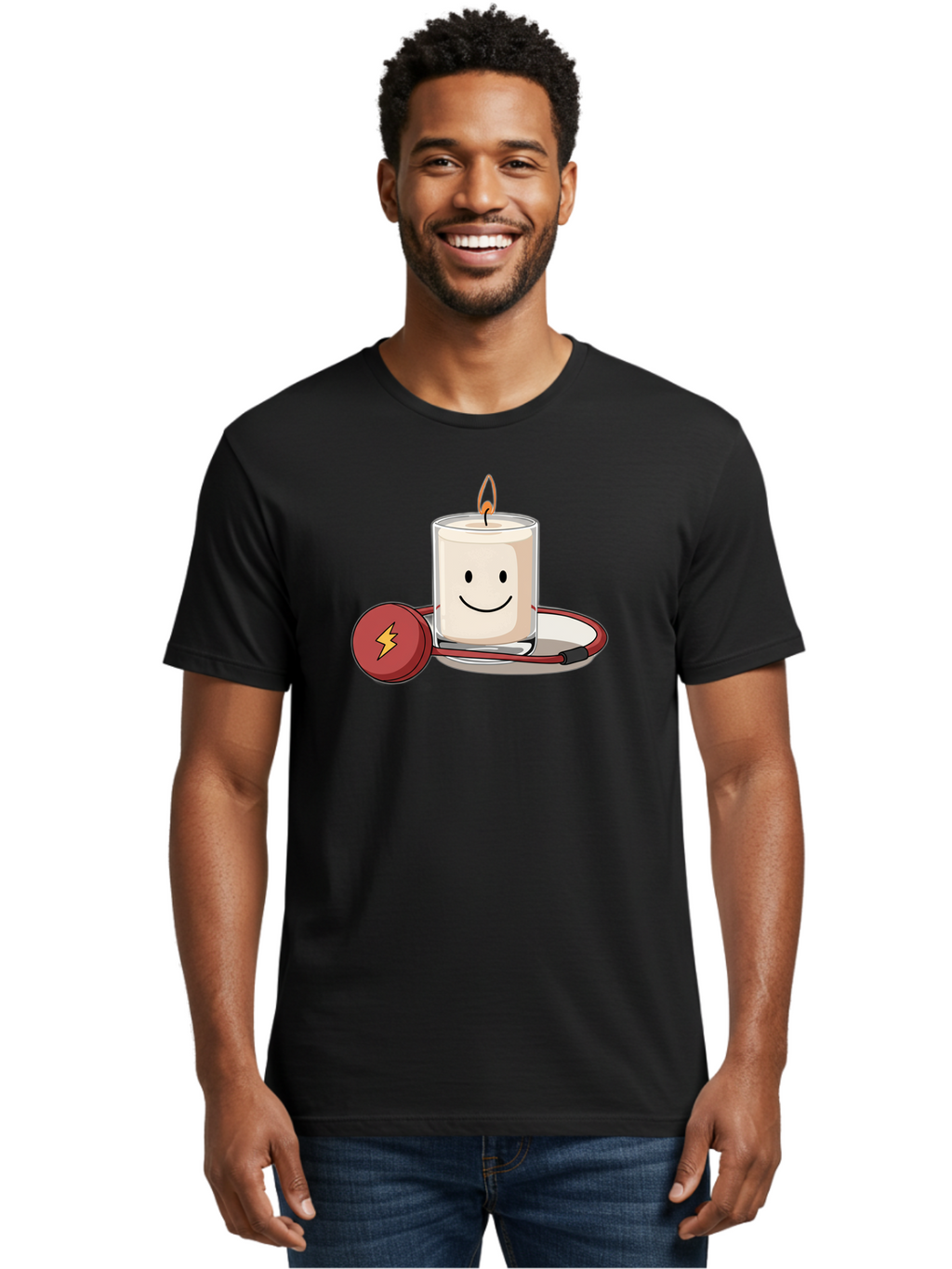 Electric-Candle-1 Men'S Graphic Tee, 100% Cotton, Comfortable Casual Summer Wear, Machine Washable, Vintage Camera, Old Camera, Antique Camera, Black Camera, Classic Photography, Photography Equipment, Nostalgic Device, Film Camera, Camera Art Bah964