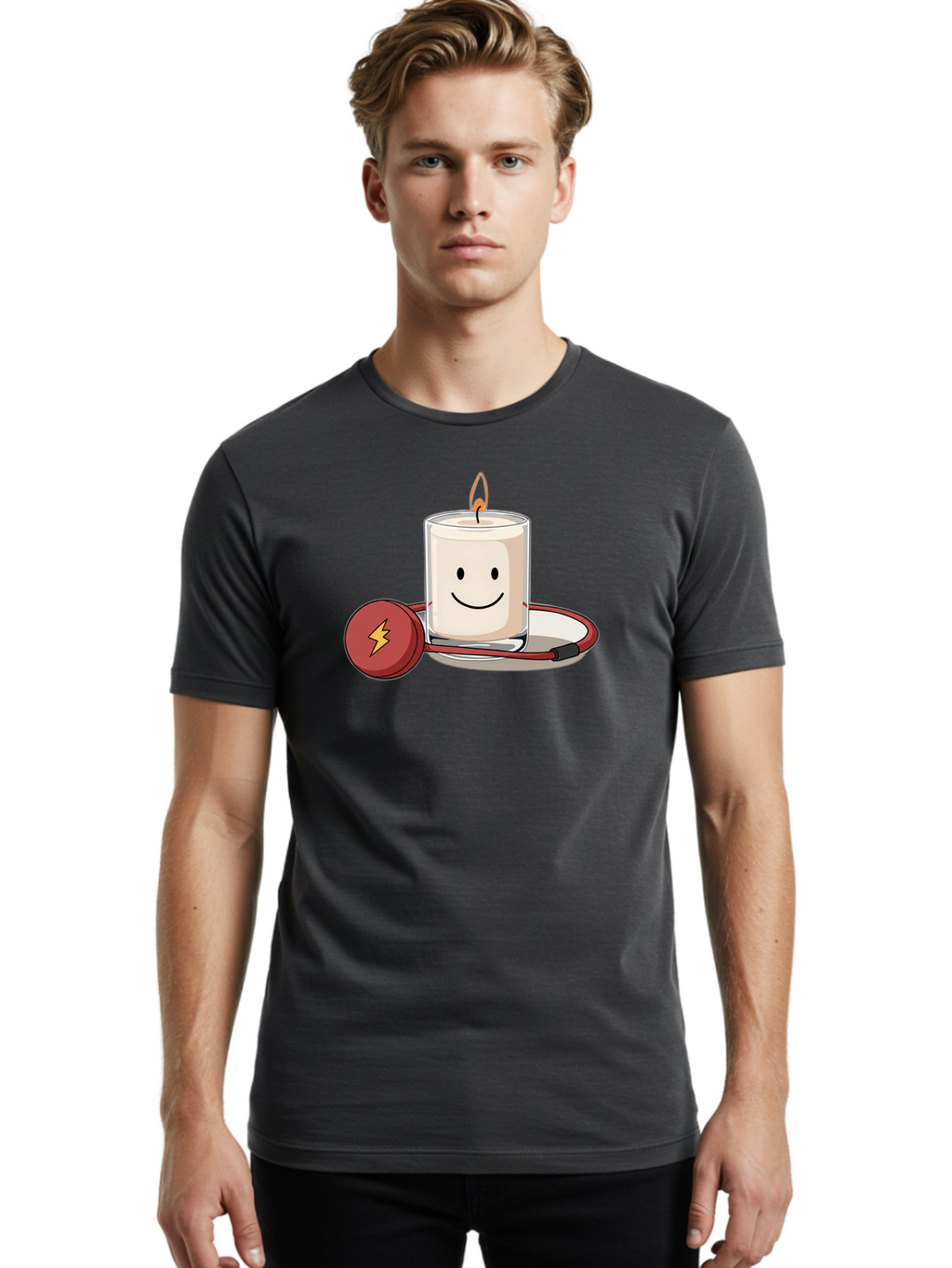 Electric-Candle-1 Men'S Graphic Tee, 100% Cotton, Comfortable Casual Summer Wear, Machine Washable, Vintage Camera, Old Camera, Antique Camera, Black Camera, Classic Photography, Photography Equipment, Nostalgic Device, Film Camera, Camera Art Bah964