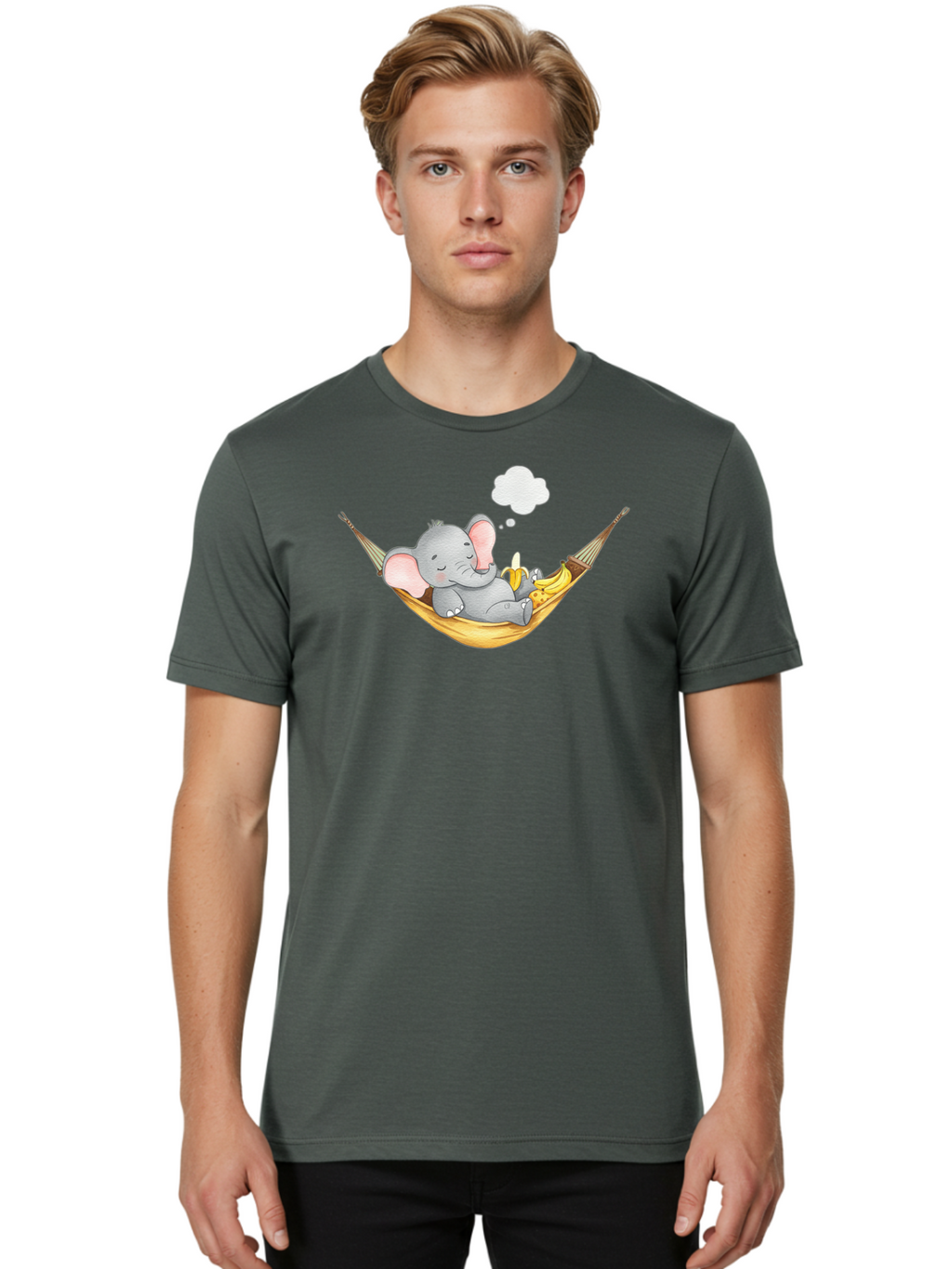 Elephant-In-Hammock Men'S Graphic Tee, 100% Cotton, Comfortable Casual Summer Wear, Machine Washable, Vintage Camera, Old Camera, Antique Camera, Black Camera, Classic Photography, Photography Equipment, Nostalgic Device, Film Camera, Bah969