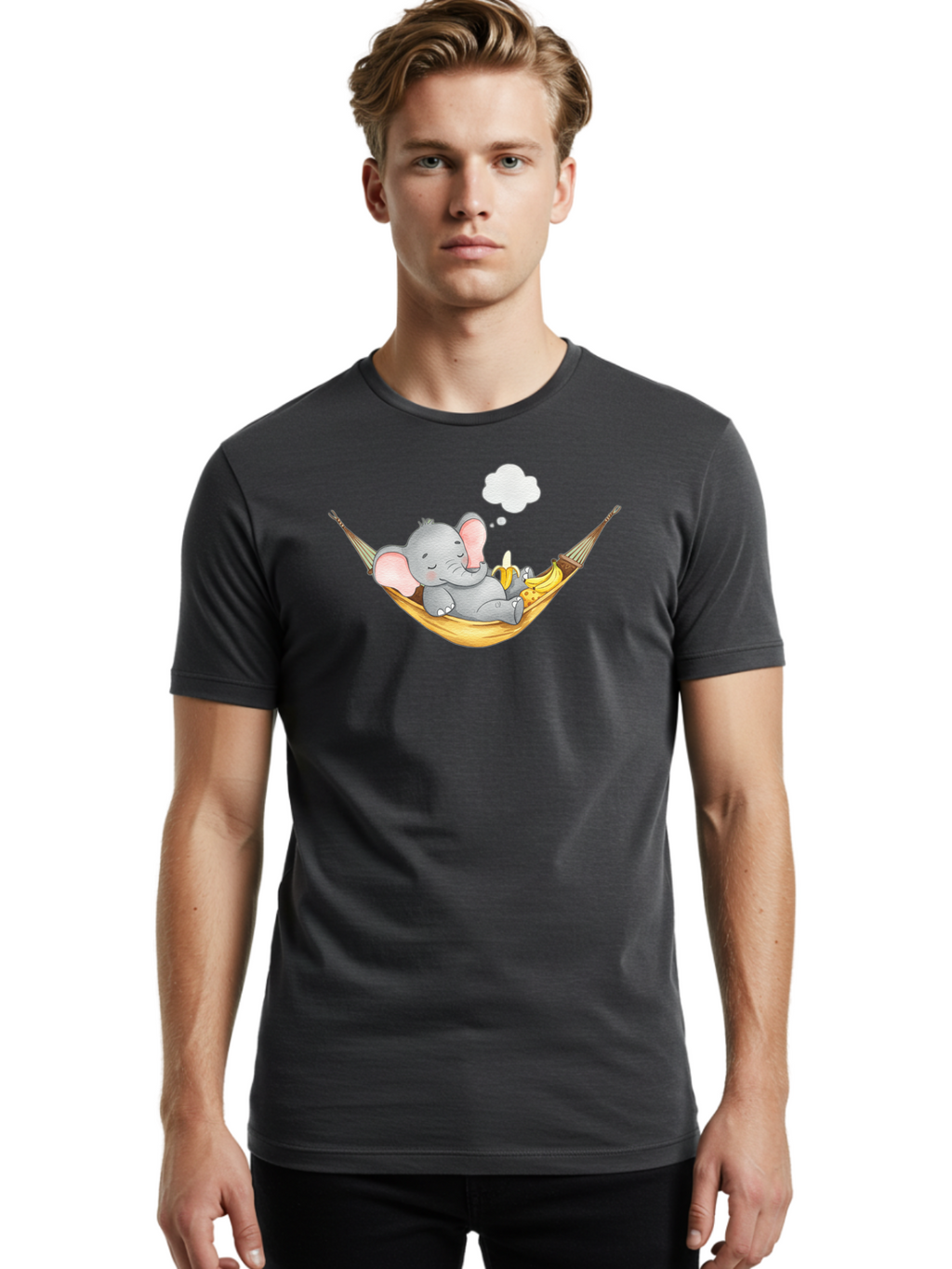 Elephant-In-Hammock Men'S Graphic Tee, 100% Cotton, Comfortable Casual Summer Wear, Machine Washable, Vintage Camera, Old Camera, Antique Camera, Black Camera, Classic Photography, Photography Equipment, Nostalgic Device, Film Camera, Bah969