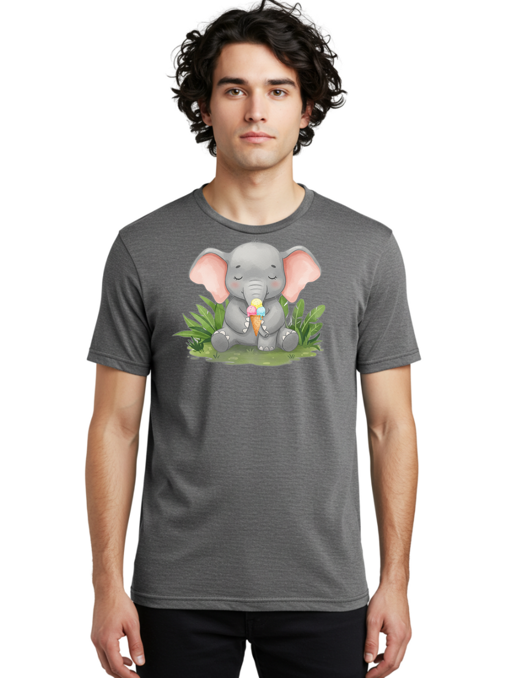Elephant-With-Ice-Cream Men'S Graphic Tee, 100% Cotton, Comfortable Casual Summer Wear, Machine Washable, Vintage Camera, Old Camera, Antique Camera, Black Camera, Classic Photography, Photography Equipment, Nostalgic Device, Film Camera, Bah973