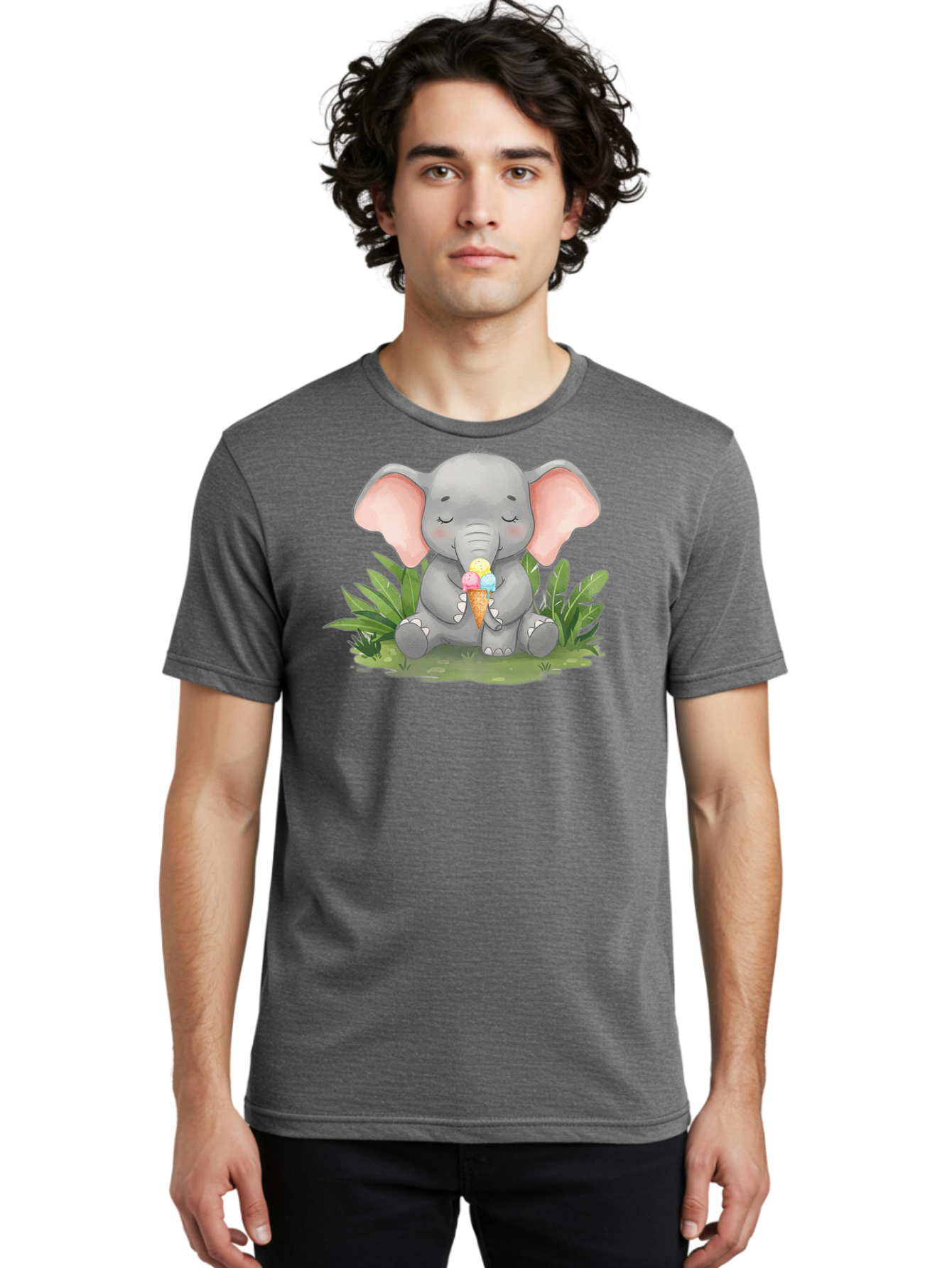 Elephant-With-Ice-Cream Men'S Graphic Tee, 100% Cotton, Comfortable Casual Summer Wear, Machine Washable, Vintage Camera, Old Camera, Antique Camera, Black Camera, Classic Photography, Photography Equipment, Nostalgic Device, Film Camera, Bah973