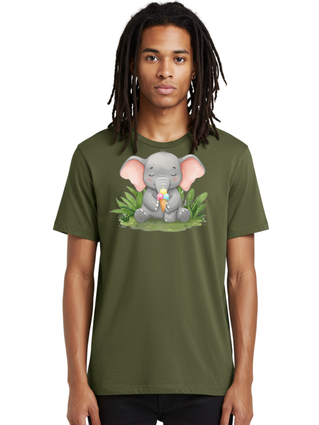 Elephant-With-Ice-Cream Men'S Graphic Tee, 100% Cotton, Comfortable Casual Summer Wear, Machine Washable, Vintage Camera, Old Camera, Antique Camera, Black Camera, Classic Photography, Photography Equipment, Nostalgic Device, Film Camera, Bah973