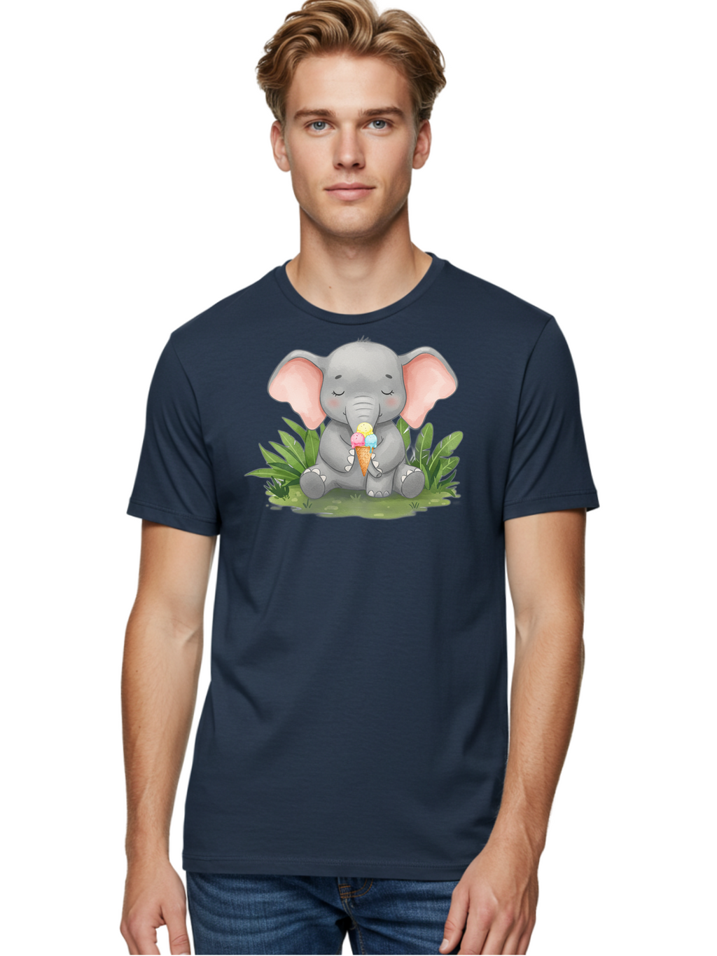 Elephant-With-Ice-Cream Men'S Graphic Tee, 100% Cotton, Comfortable Casual Summer Wear, Machine Washable, Vintage Camera, Old Camera, Antique Camera, Black Camera, Classic Photography, Photography Equipment, Nostalgic Device, Film Camera, Bah973