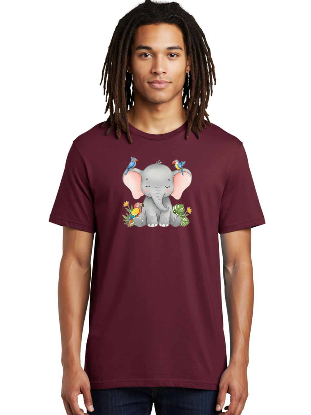 Elephant-With-Parrots Men'S Graphic Tee, 100% Cotton, Comfortable Casual Summer Wear, Machine Washable, Vintage Camera, Old Camera, Antique Camera, Black Camera, Classic Photography, Photography Equipment, Nostalgic Device, Film Camera, Bah974