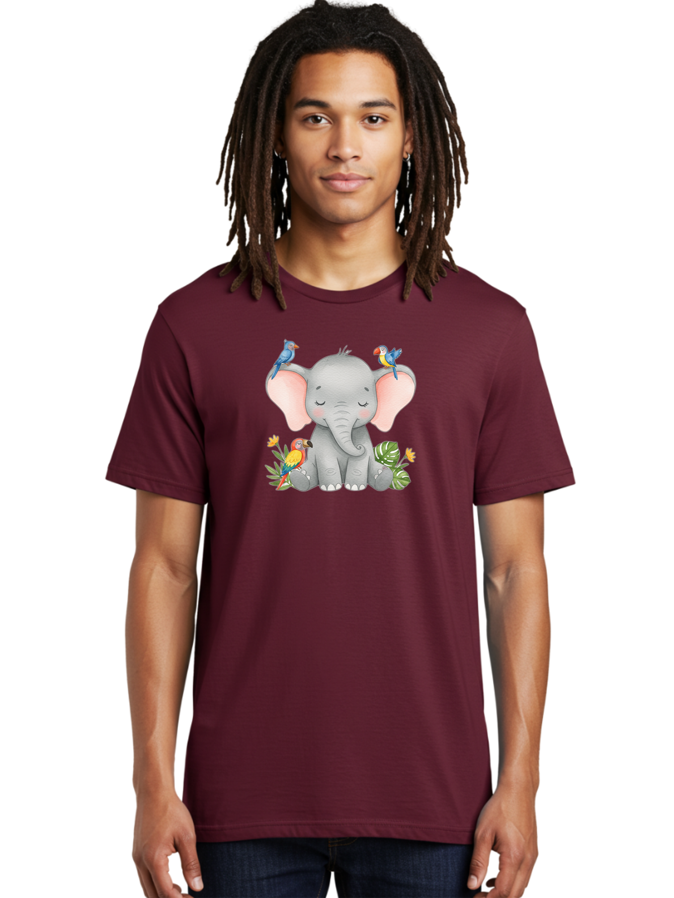 Elephant-With-Parrots Men'S Graphic Tee, 100% Cotton, Comfortable Casual Summer Wear, Machine Washable, Vintage Camera, Old Camera, Antique Camera, Black Camera, Classic Photography, Photography Equipment, Nostalgic Device, Film Camera, Bah974