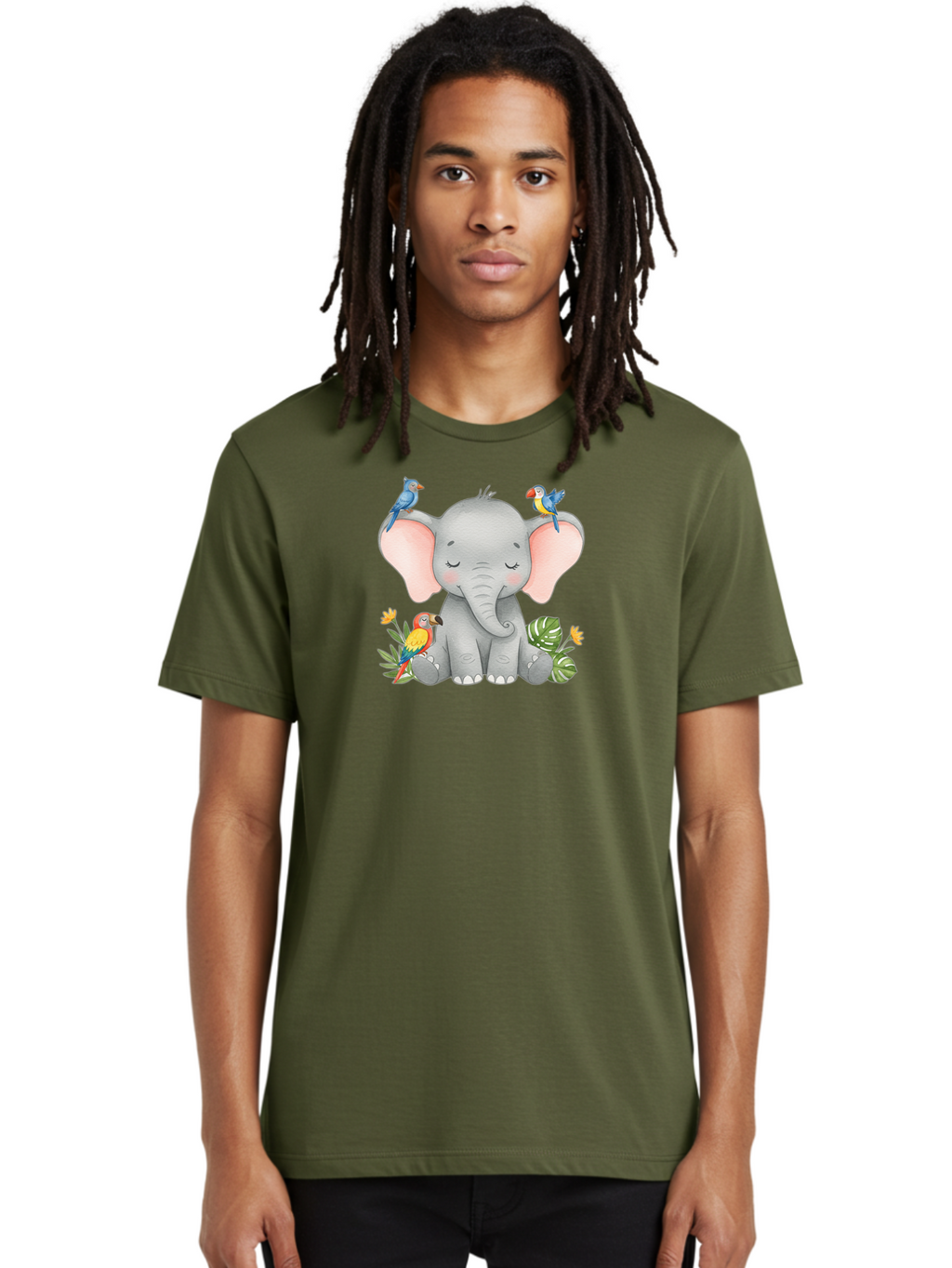 Elephant-With-Parrots Men'S Graphic Tee, 100% Cotton, Comfortable Casual Summer Wear, Machine Washable, Vintage Camera, Old Camera, Antique Camera, Black Camera, Classic Photography, Photography Equipment, Nostalgic Device, Film Camera, Bah974