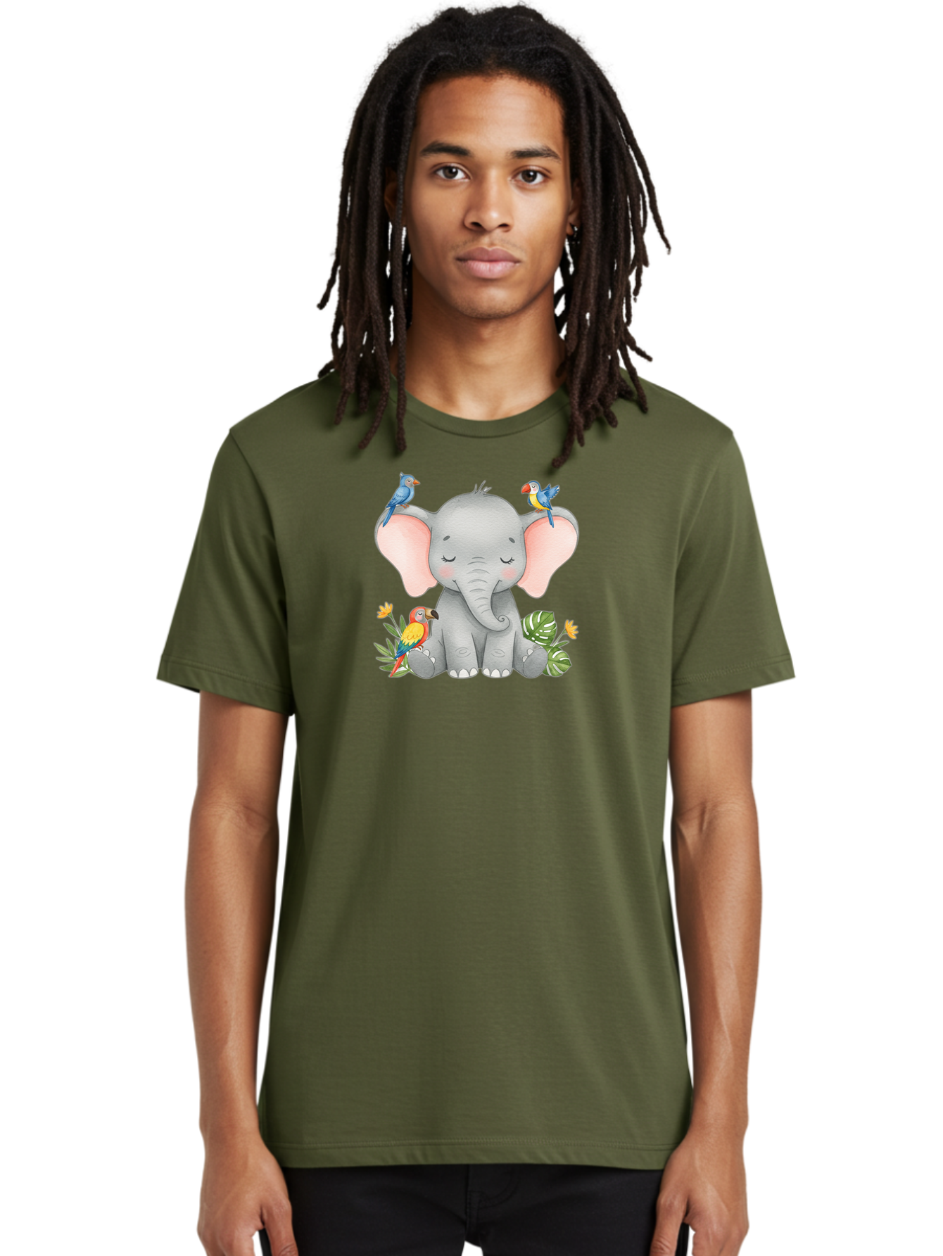Elephant-With-Parrots Men'S Graphic Tee, 100% Cotton, Comfortable Casual Summer Wear, Machine Washable, Vintage Camera, Old Camera, Antique Camera, Black Camera, Classic Photography, Photography Equipment, Nostalgic Device, Film Camera, Bah974