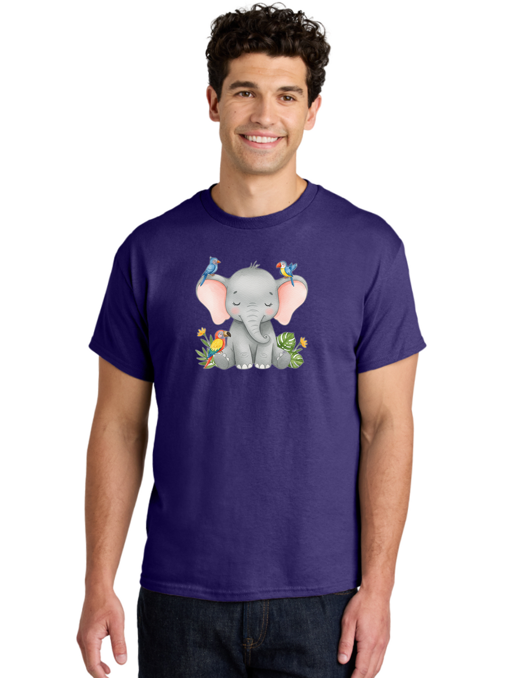 Elephant-With-Parrots Men'S Graphic Tee, 100% Cotton, Comfortable Casual Summer Wear, Machine Washable, Vintage Camera, Old Camera, Antique Camera, Black Camera, Classic Photography, Photography Equipment, Nostalgic Device, Film Camera, Bah974