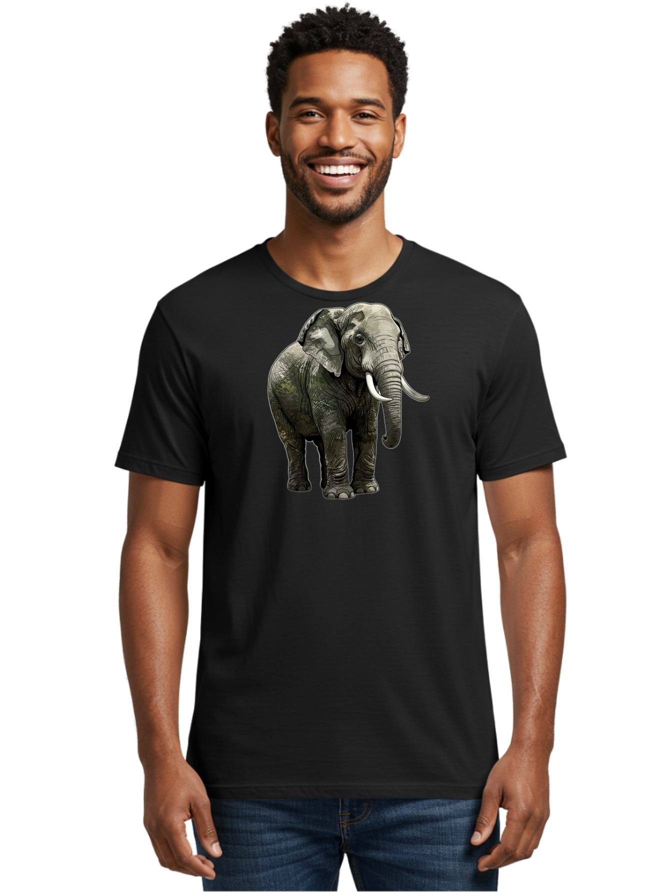 Elephant Men'S Graphic Tee, 100% Cotton, Comfortable Casual Summer Wear, Machine Washable, Vintage Camera, Old Camera, Antique Camera, Black Camera, Classic Photography, Photography Equipment, Nostalgic Device, Film Camera, Camera Art Bah976