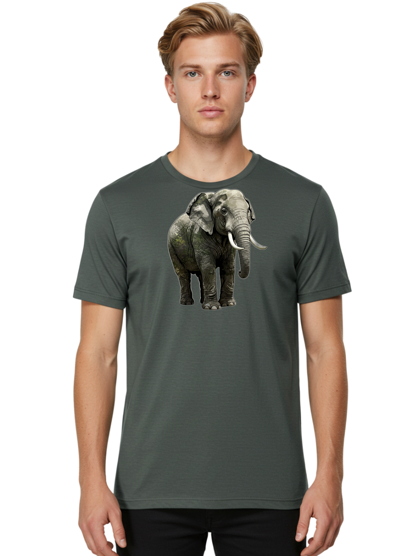 Elephant Men'S Graphic Tee, 100% Cotton, Comfortable Casual Summer Wear, Machine Washable, Vintage Camera, Old Camera, Antique Camera, Black Camera, Classic Photography, Photography Equipment, Nostalgic Device, Film Camera, Camera Art Bah976