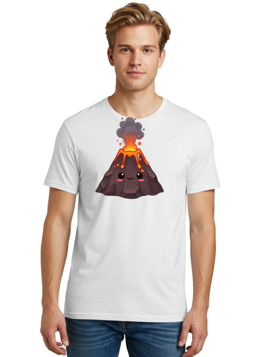 Erupting-Volcano-1 Men'S Graphic Tee, 100% Cotton, Comfortable Casual Summer Wear, Machine Washable, Vintage Camera, Old Camera, Antique Camera, Black Camera, Classic Photography, Photography Equipment, Nostalgic Device, Film Camera, Bah977