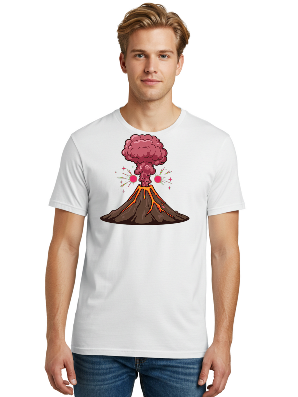 Erupting-Volcano-10 Men'S Graphic Tee, 100% Cotton, Comfortable Casual Summer Wear, Machine Washable, Vintage Camera, Old Camera, Antique Camera, Black Camera, Classic Photography, Photography Equipment, Nostalgic Device, Film Camera, Bah978