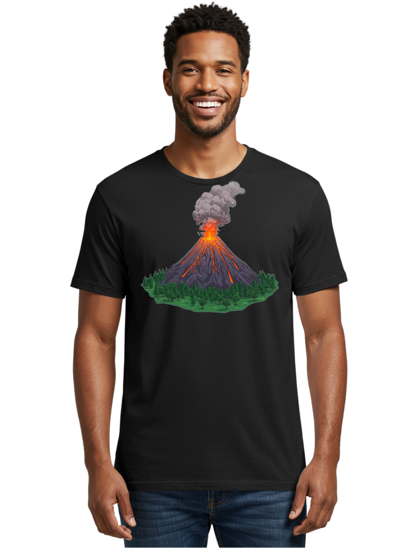 Erupting-Volcano-12 Men'S Graphic Tee, 100% Cotton, Comfortable Casual Summer Wear, Machine Washable, Vintage Camera, Old Camera, Antique Camera, Black Camera, Classic Photography, Photography Equipment, Nostalgic Device, Film Camera, Bah980