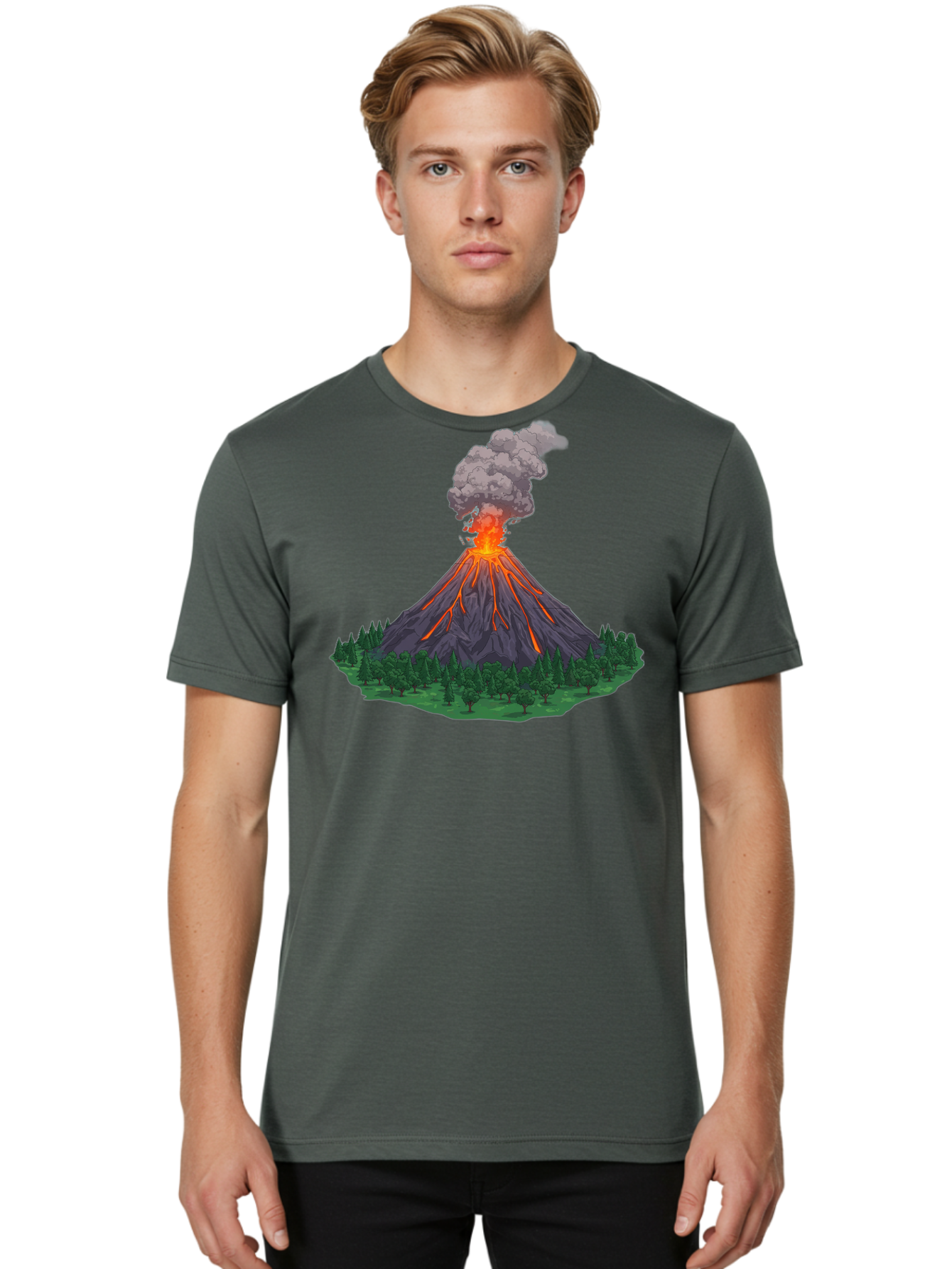 Erupting-Volcano-12 Men'S Graphic Tee, 100% Cotton, Comfortable Casual Summer Wear, Machine Washable, Vintage Camera, Old Camera, Antique Camera, Black Camera, Classic Photography, Photography Equipment, Nostalgic Device, Film Camera, Bah980