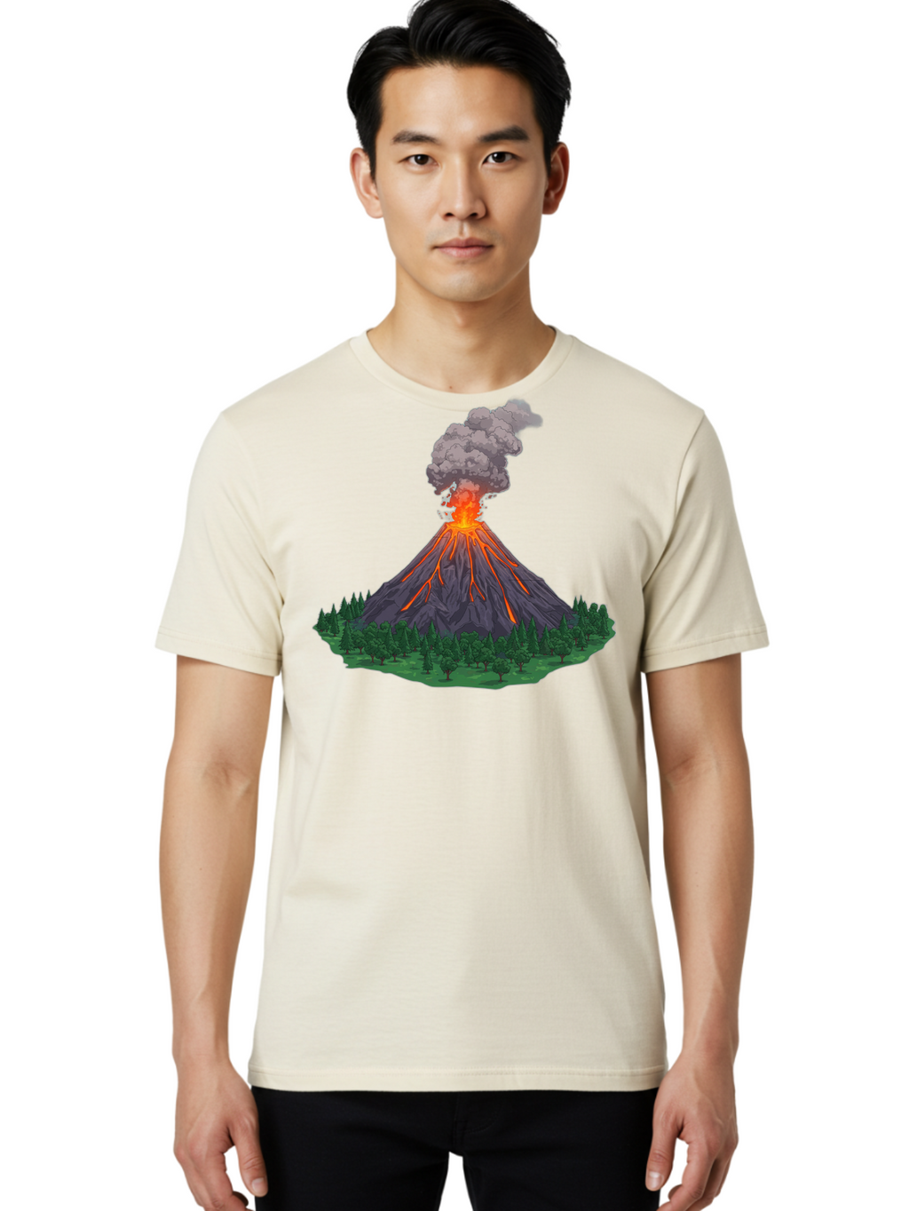 Erupting-Volcano-12 Men'S Graphic Tee, 100% Cotton, Comfortable Casual Summer Wear, Machine Washable, Vintage Camera, Old Camera, Antique Camera, Black Camera, Classic Photography, Photography Equipment, Nostalgic Device, Film Camera, Bah980