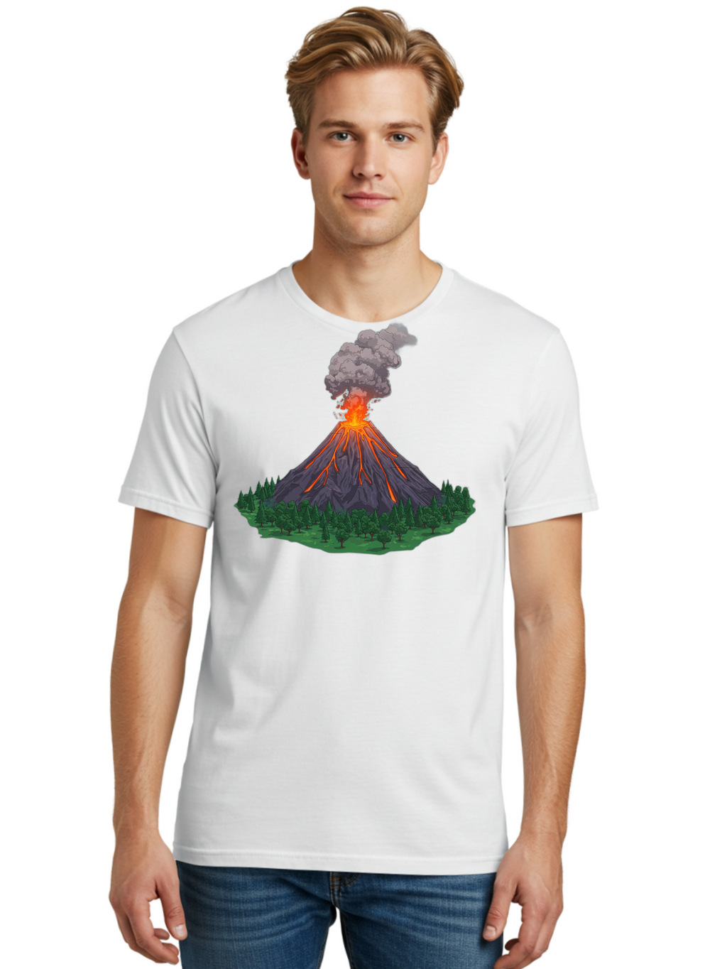 Erupting-Volcano-12 Men'S Graphic Tee, 100% Cotton, Comfortable Casual Summer Wear, Machine Washable, Vintage Camera, Old Camera, Antique Camera, Black Camera, Classic Photography, Photography Equipment, Nostalgic Device, Film Camera, Bah980