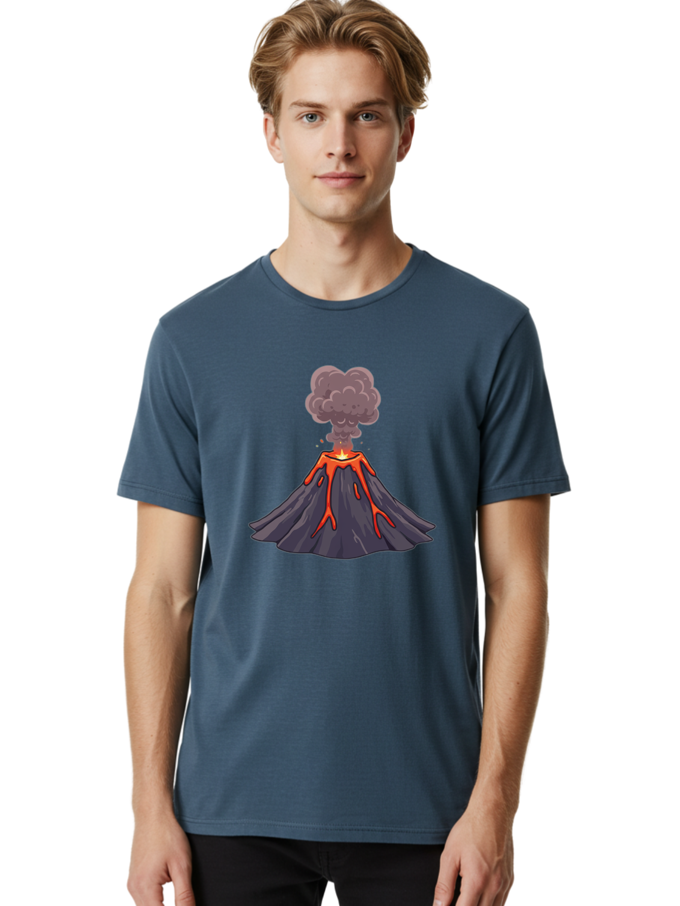 Erupting-Volcano-2 Men'S Graphic Tee, 100% Cotton, Comfortable Casual Summer Wear, Machine Washable, Vintage Camera, Old Camera, Antique Camera, Black Camera, Classic Photography, Photography Equipment, Nostalgic Device, Film Camera, Bah985