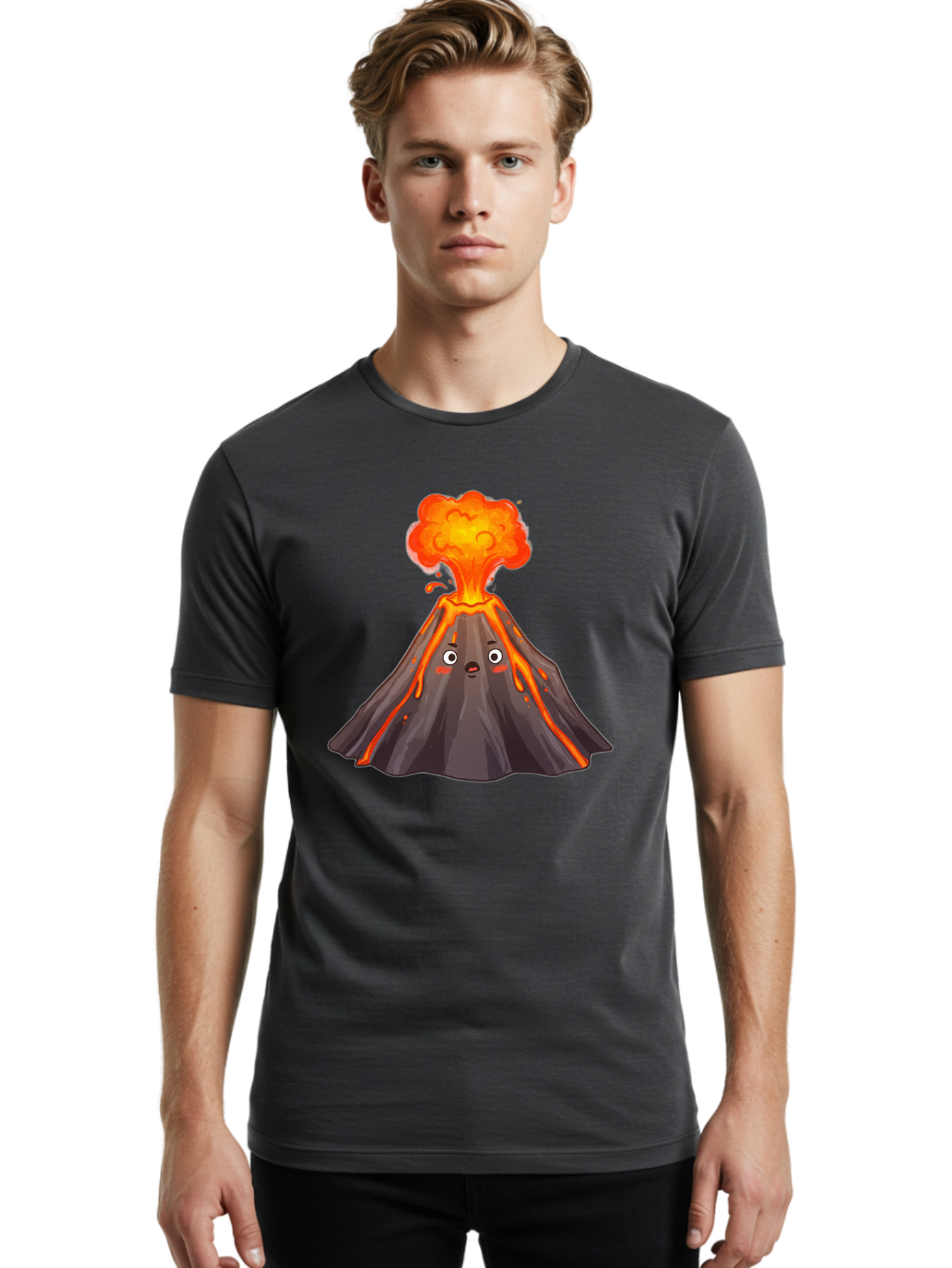 Erupting-Volcano-5 Men'S Graphic Tee, 100% Cotton, Comfortable Casual Summer Wear, Machine Washable, Vintage Camera, Old Camera, Antique Camera, Black Camera, Classic Photography, Photography Equipment, Nostalgic Device, Film Camera, Bah988