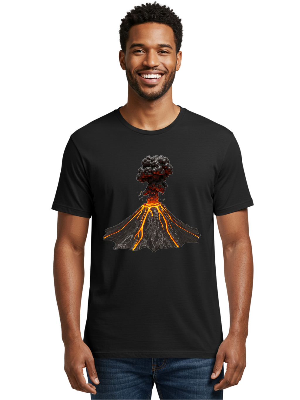 Erupting-Volcano Men'S Graphic Tee, 100% Cotton, Comfortable Casual Summer Wear, Machine Washable, Vintage Camera, Old Camera, Antique Camera, Black Camera, Classic Photography, Photography Equipment, Nostalgic Device, Film Camera, Camera Art Bah993