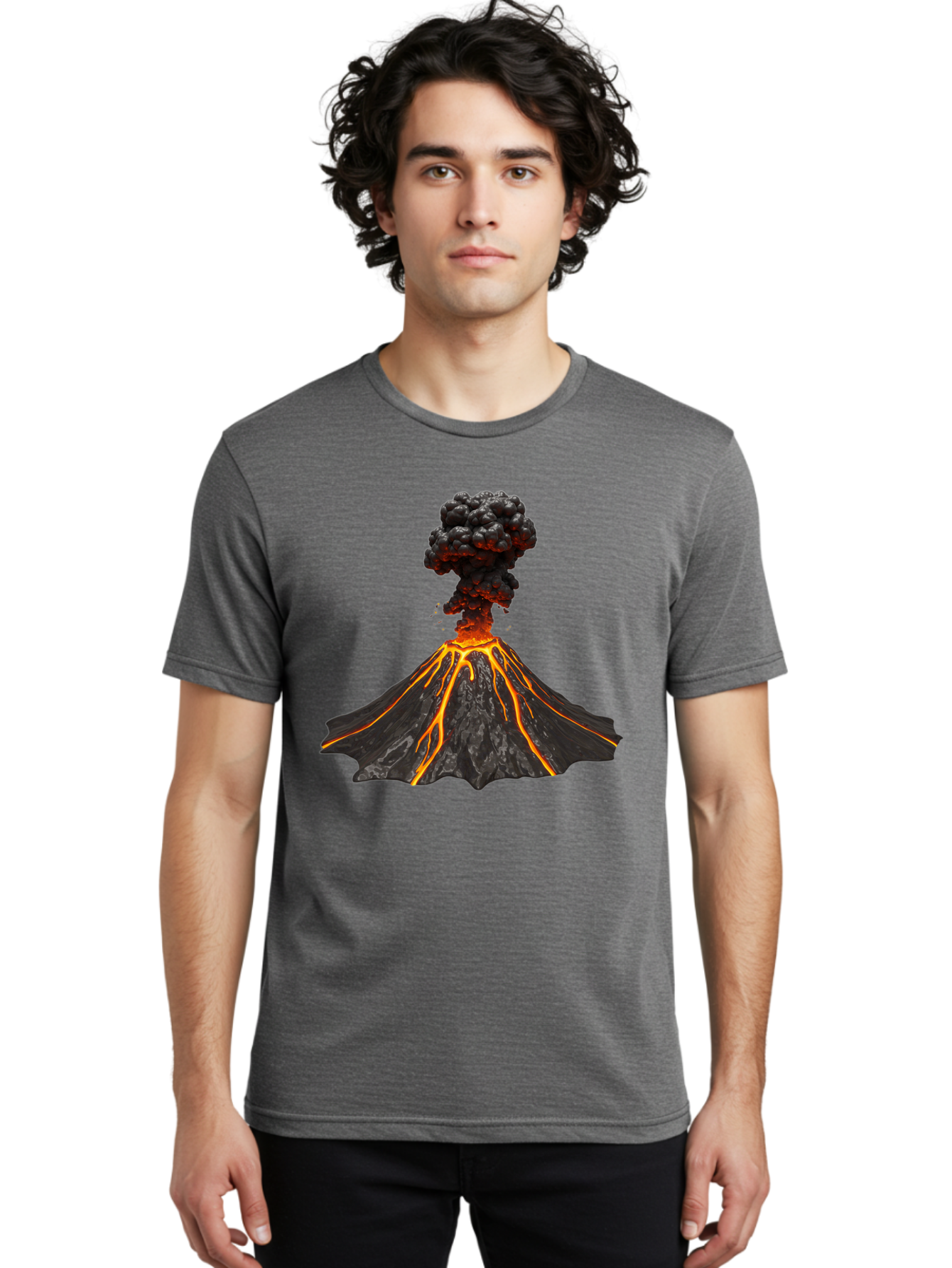 Erupting-Volcano Men'S Graphic Tee, 100% Cotton, Comfortable Casual Summer Wear, Machine Washable, Vintage Camera, Old Camera, Antique Camera, Black Camera, Classic Photography, Photography Equipment, Nostalgic Device, Film Camera, Camera Art Bah993