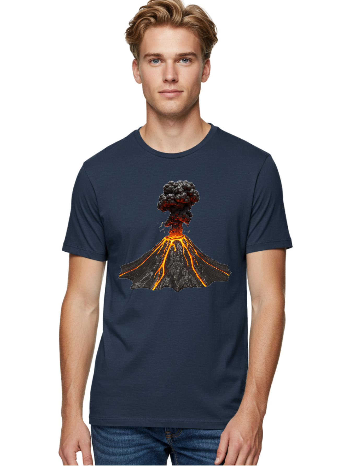 Erupting-Volcano Men'S Graphic Tee, 100% Cotton, Comfortable Casual Summer Wear, Machine Washable, Vintage Camera, Old Camera, Antique Camera, Black Camera, Classic Photography, Photography Equipment, Nostalgic Device, Film Camera, Camera Art Bah993
