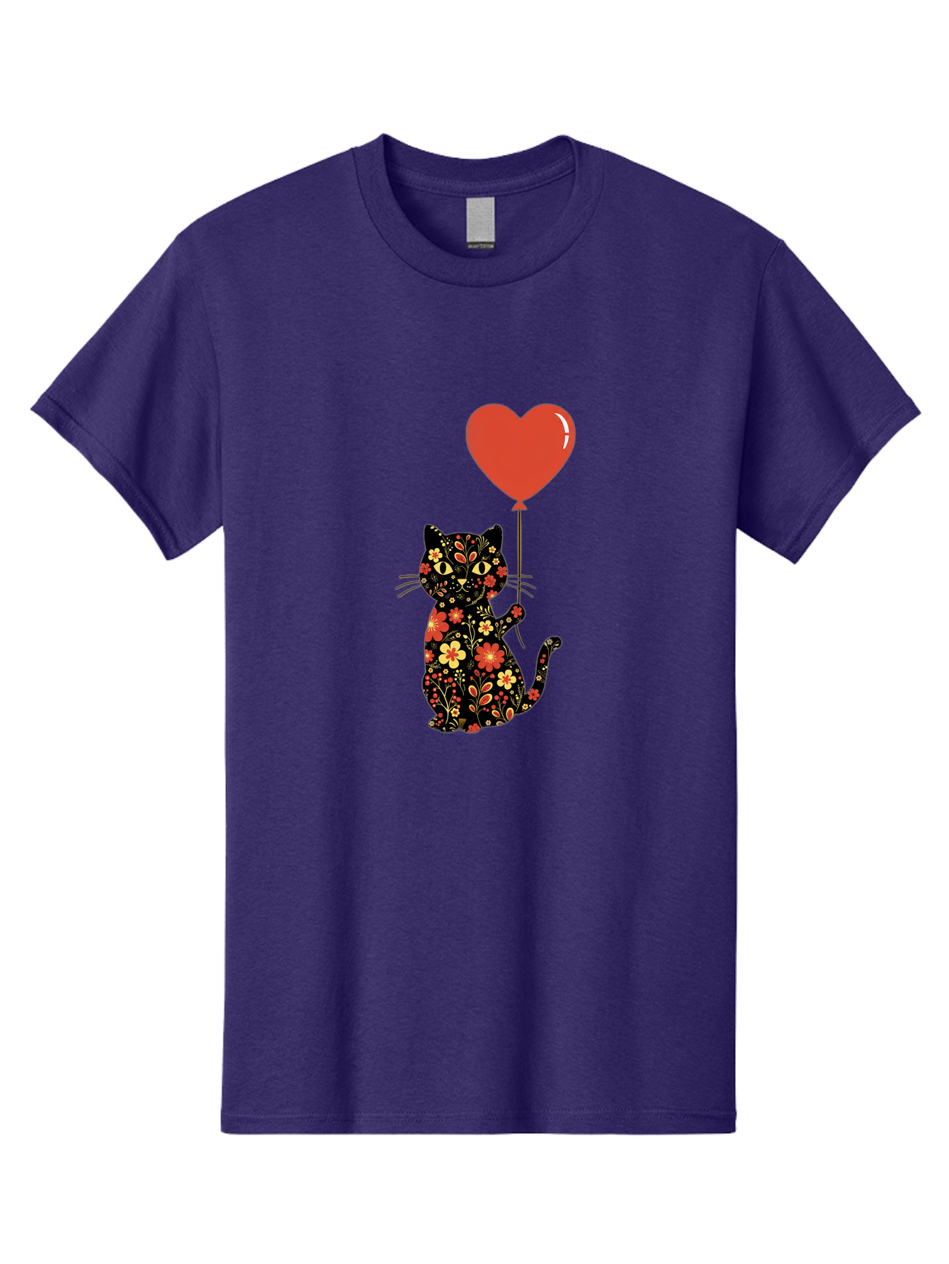 Floral-Cat-Heart-Balloon-1 Men'S Graphic Tee, 100% Cotton, Comfortable Casual Summer Wear, Machine Washable, Vintage Camera, Old Camera, Antique Camera, Black Camera, Classic Photography, Photography Equipment, Nostalgic Device, Film Camera, Bah996