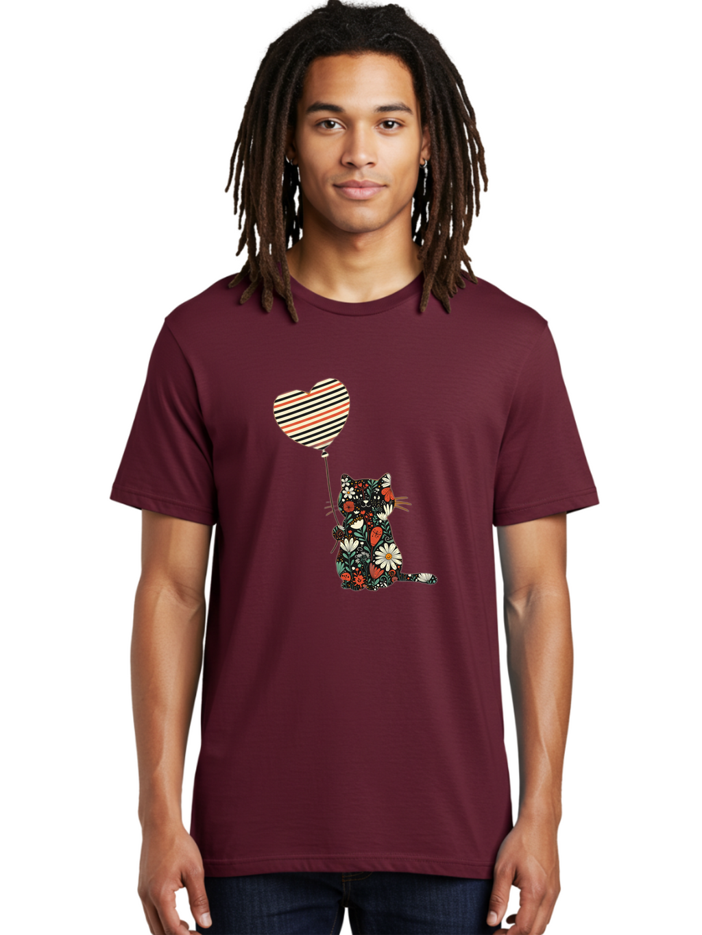 Floral-Cat-Heart-Balloon Men'S Graphic Tee, 100% Cotton, Comfortable Casual Summer Wear, Machine Washable, Vintage Camera, Old Camera, Antique Camera, Black Camera, Classic Photography, Photography Equipment, Nostalgic Device, Film Camera, Bah997