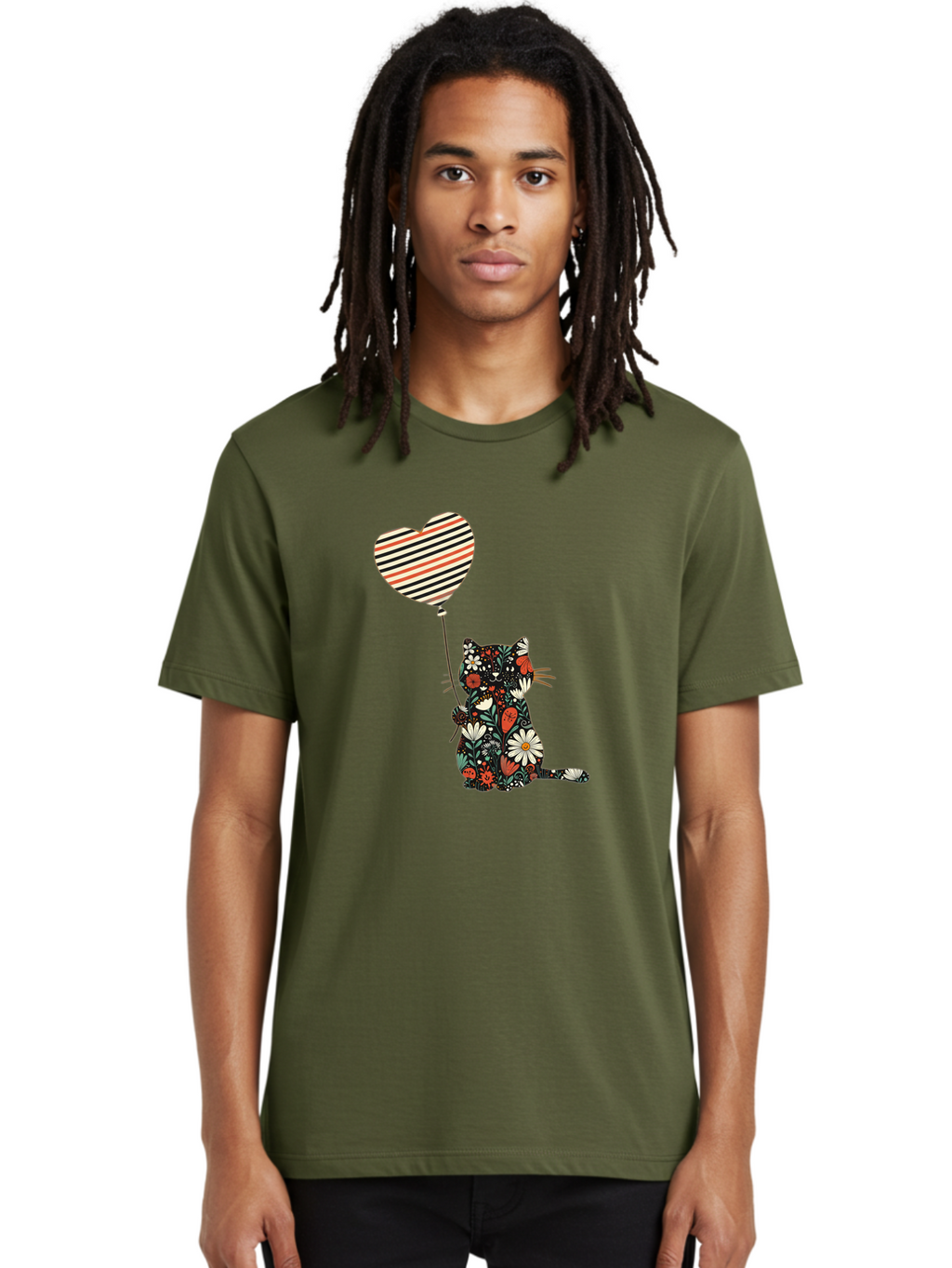 Floral-Cat-Heart-Balloon Men'S Graphic Tee, 100% Cotton, Comfortable Casual Summer Wear, Machine Washable, Vintage Camera, Old Camera, Antique Camera, Black Camera, Classic Photography, Photography Equipment, Nostalgic Device, Film Camera, Bah997