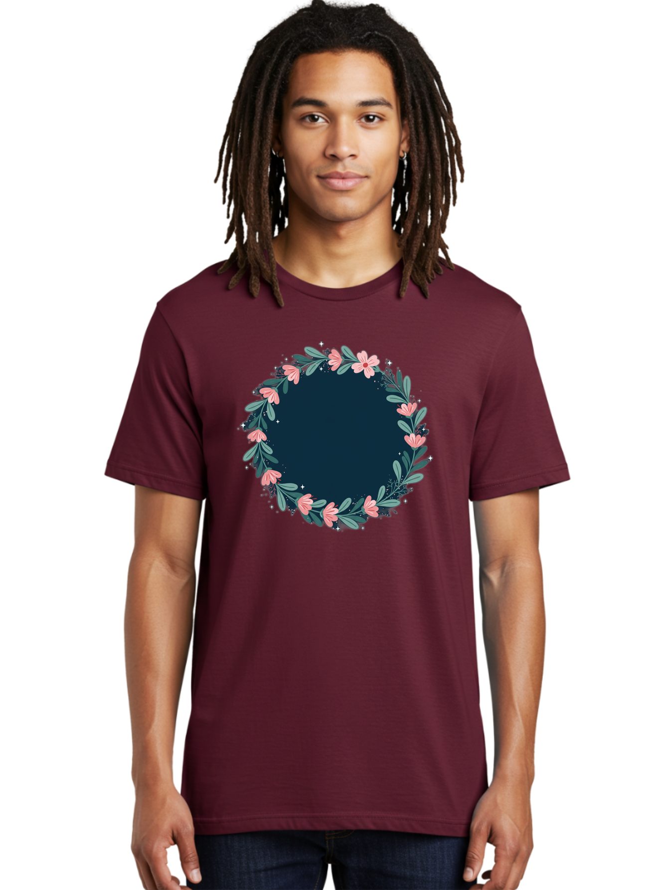 Floral-Wreath-1 Men'S Graphic Tee, 100% Cotton, Comfortable Casual Summer Wear, Machine Washable, Vintage Camera, Old Camera, Antique Camera, Black Camera, Classic Photography, Photography Equipment, Nostalgic Device, Film Camera, Camera Art Bai002