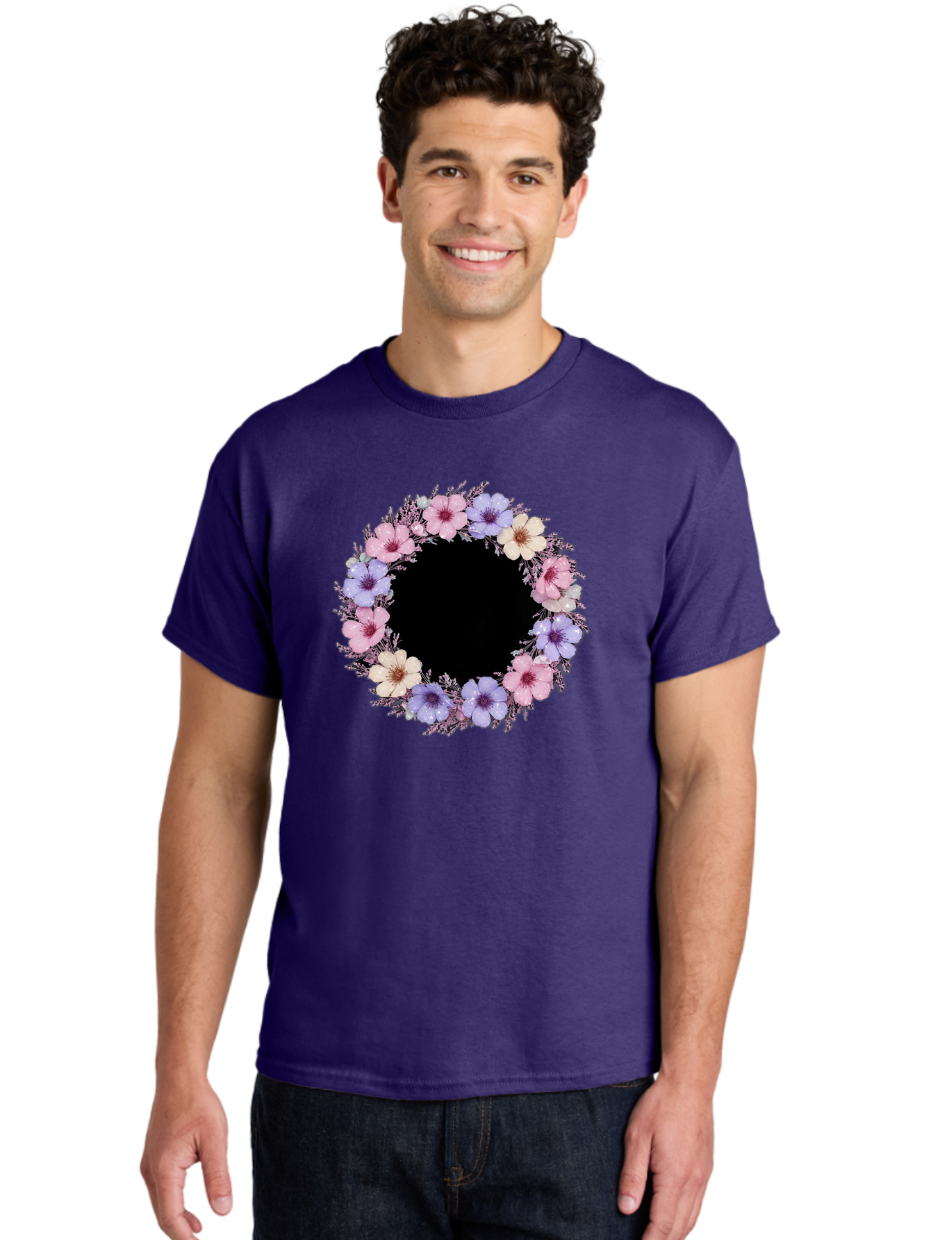 Floral-Wreath Men'S Graphic Tee, 100% Cotton, Comfortable Casual Summer Wear, Machine Washable, Vintage Camera, Old Camera, Antique Camera, Black Camera, Classic Photography, Photography Equipment, Nostalgic Device, Film Camera, Camera Art Bai005