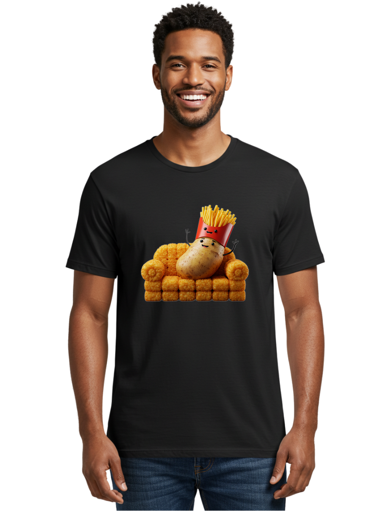 French-Fries-With-Potato Men'S Graphic Tee, 100% Cotton, Comfortable Casual Summer Wear, Machine Washable, Vintage Camera, Old Camera, Antique Camera, Black Camera, Classic Photography, Photography Equipment, Nostalgic Device, Film Camera, Bai008
