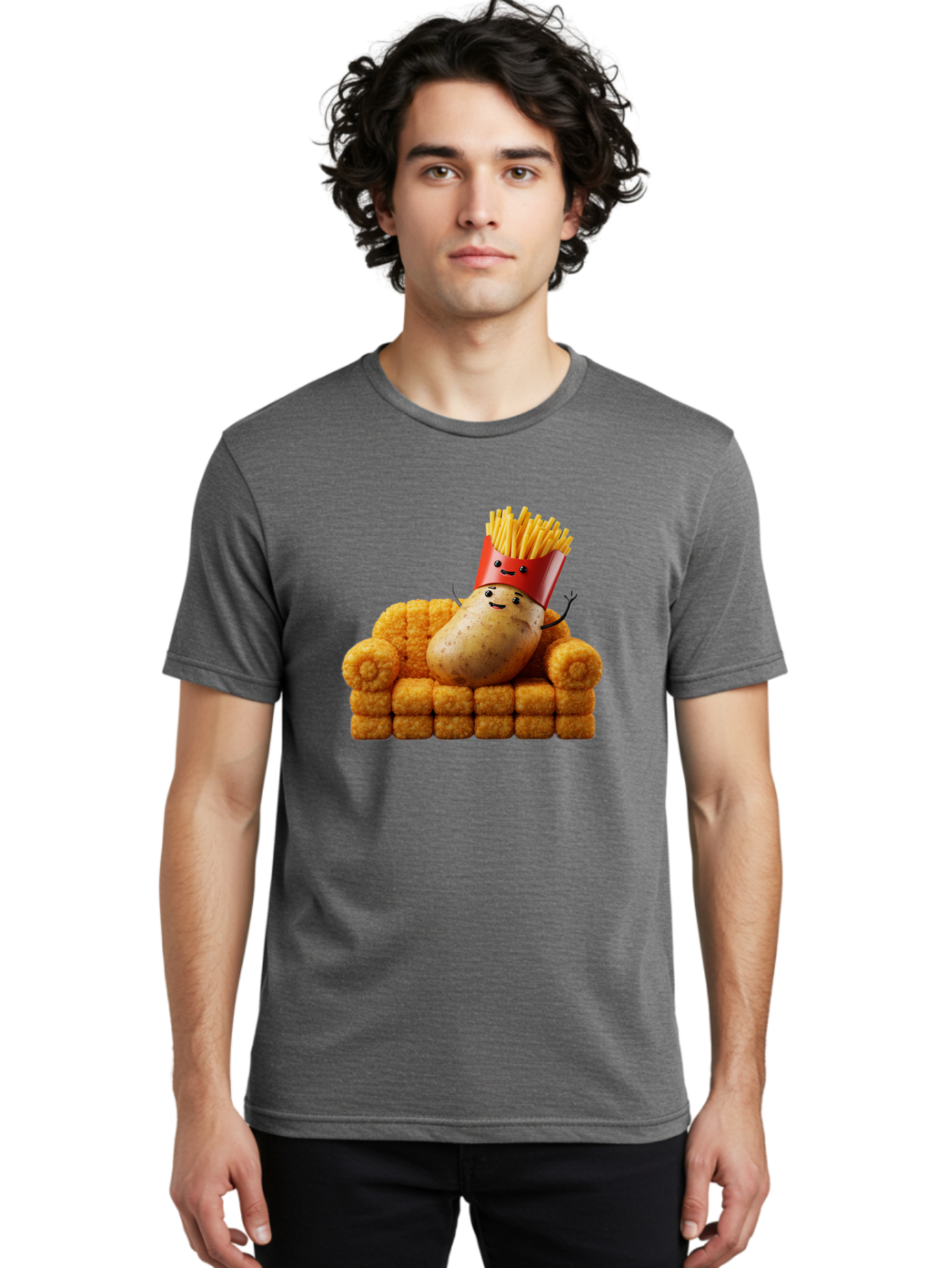 French-Fries-With-Potato Men'S Graphic Tee, 100% Cotton, Comfortable Casual Summer Wear, Machine Washable, Vintage Camera, Old Camera, Antique Camera, Black Camera, Classic Photography, Photography Equipment, Nostalgic Device, Film Camera, Bai008