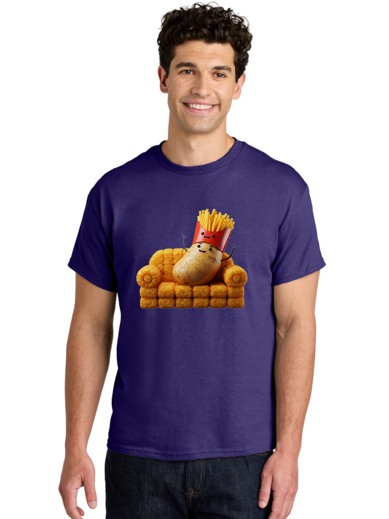 French-Fries-With-Potato Men'S Graphic Tee, 100% Cotton, Comfortable Casual Summer Wear, Machine Washable, Vintage Camera, Old Camera, Antique Camera, Black Camera, Classic Photography, Photography Equipment, Nostalgic Device, Film Camera, Bai008