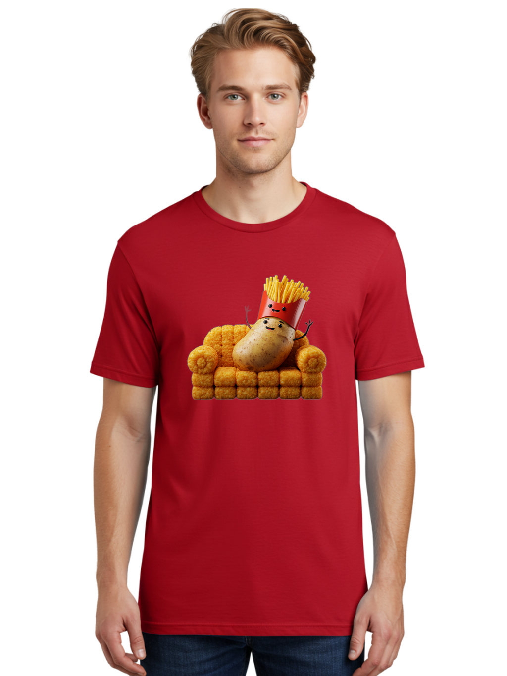 French-Fries-With-Potato Men'S Graphic Tee, 100% Cotton, Comfortable Casual Summer Wear, Machine Washable, Vintage Camera, Old Camera, Antique Camera, Black Camera, Classic Photography, Photography Equipment, Nostalgic Device, Film Camera, Bai008