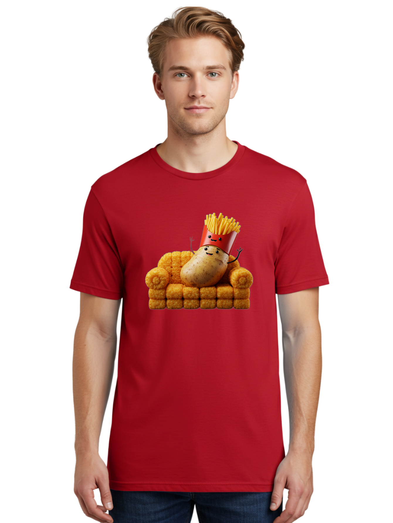 French-Fries-With-Potato Men'S Graphic Tee, 100% Cotton, Comfortable Casual Summer Wear, Machine Washable, Vintage Camera, Old Camera, Antique Camera, Black Camera, Classic Photography, Photography Equipment, Nostalgic Device, Film Camera, Bai008