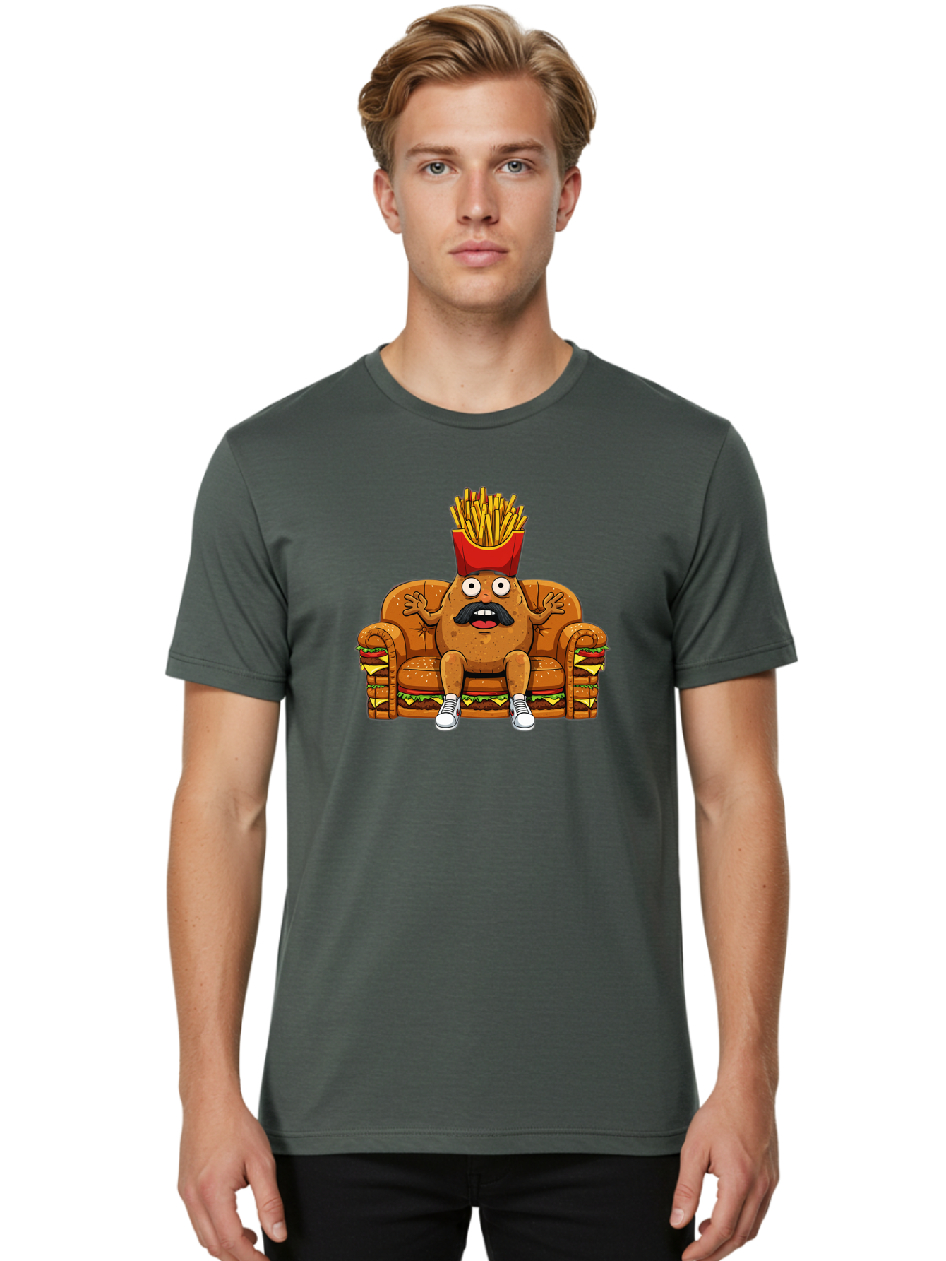 Fried-Food-Character Men'S Graphic Tee, 100% Cotton, Comfortable Casual Summer Wear, Machine Washable, Vintage Camera, Old Camera, Antique Camera, Black Camera, Classic Photography, Photography Equipment, Nostalgic Device, Film Camera, Bai009